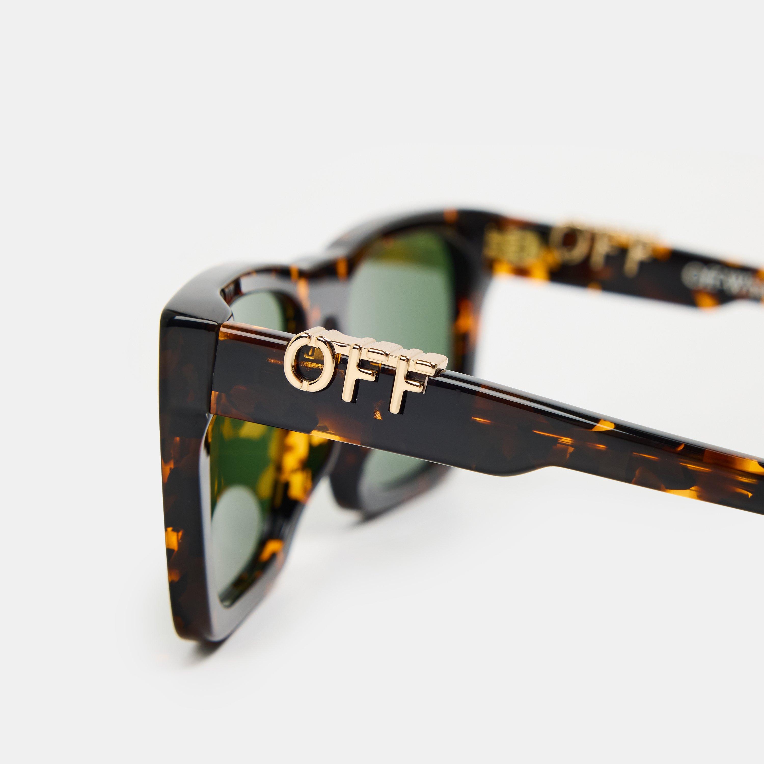 Havana/Green - Off White - Unisex Square Sunglasses, Square Design - 3