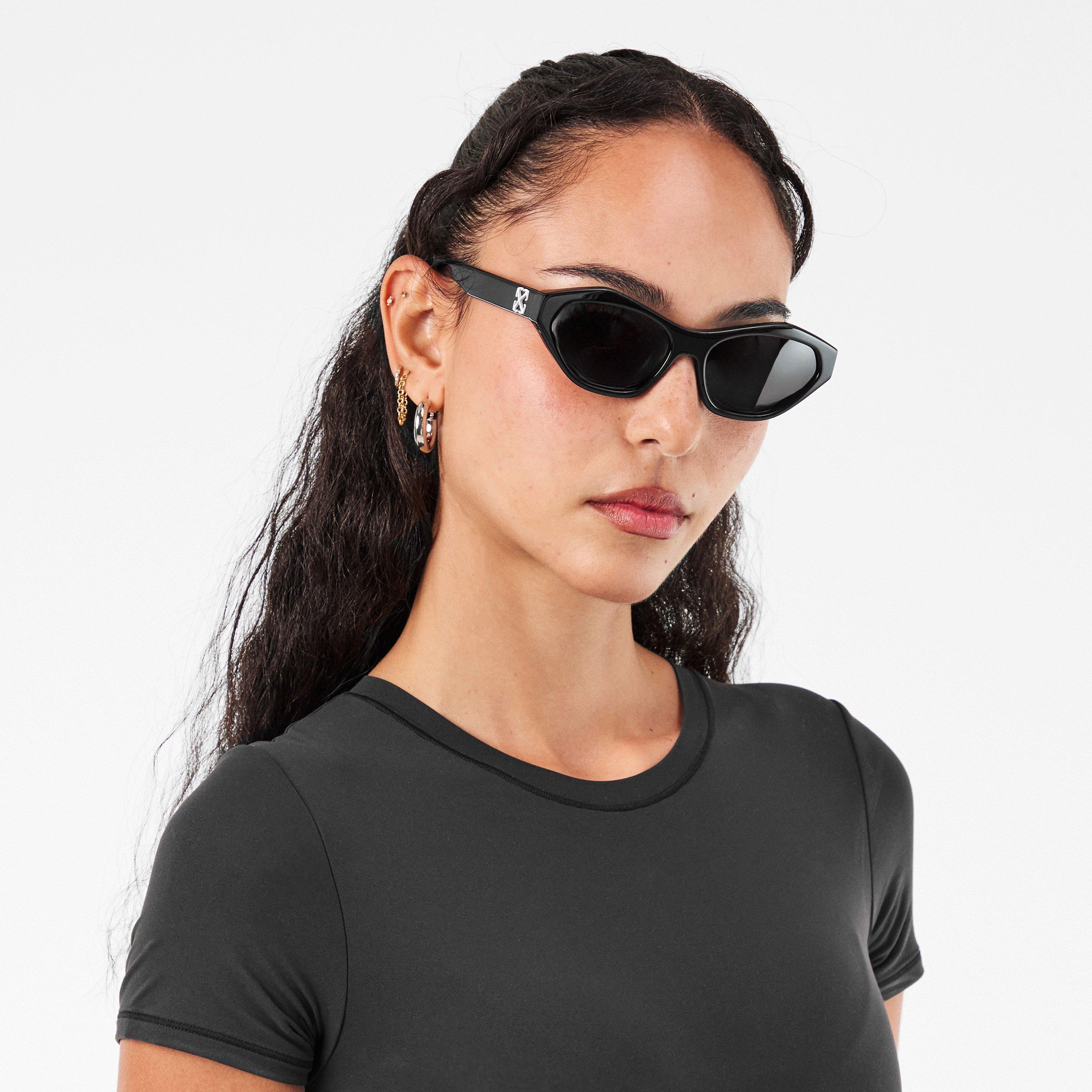Black/Dark Grey - Off White - Unisex Square Sunglasses, Square Design - 3