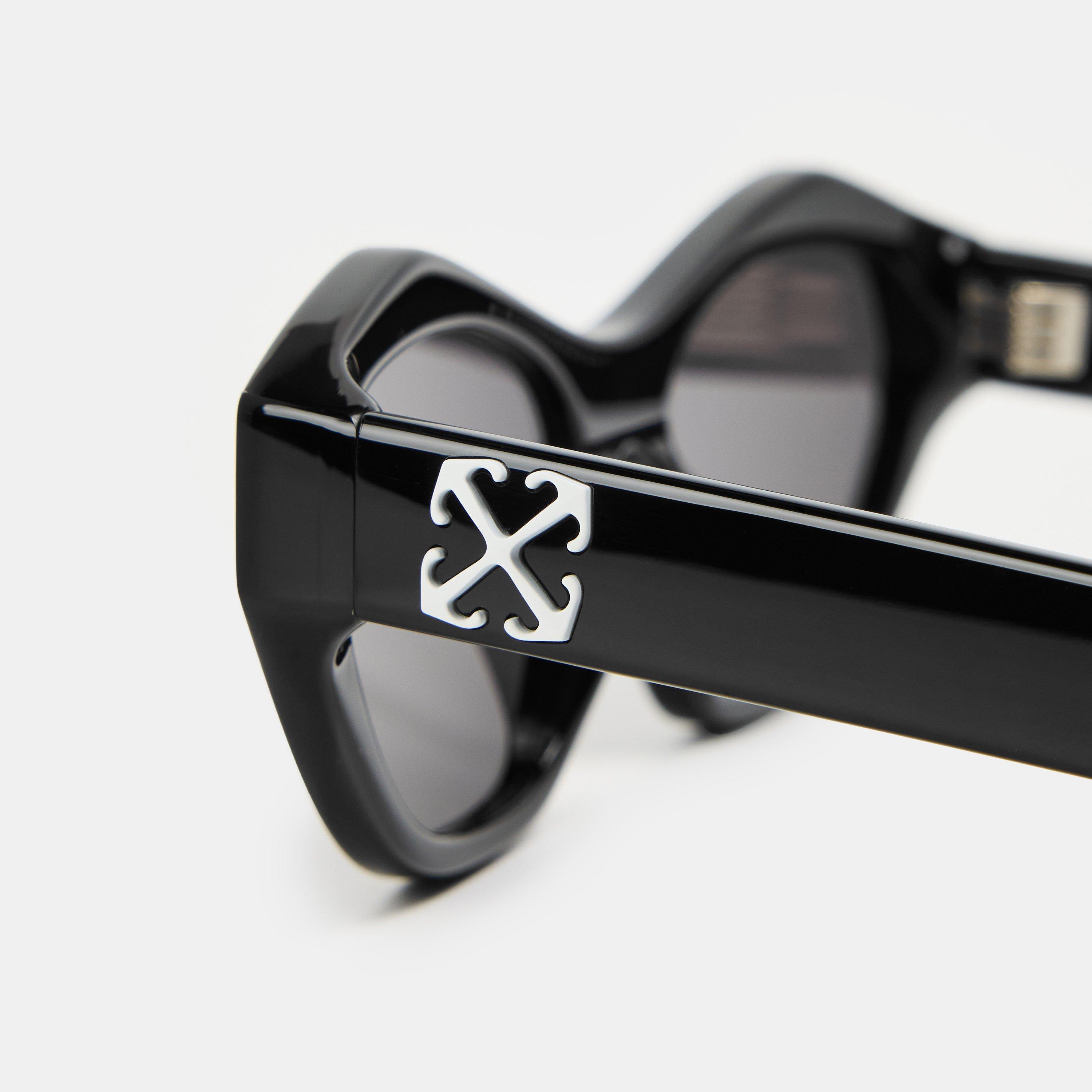 Black/Dark Grey - Off White - Unisex Square Sunglasses, Square Design - 4