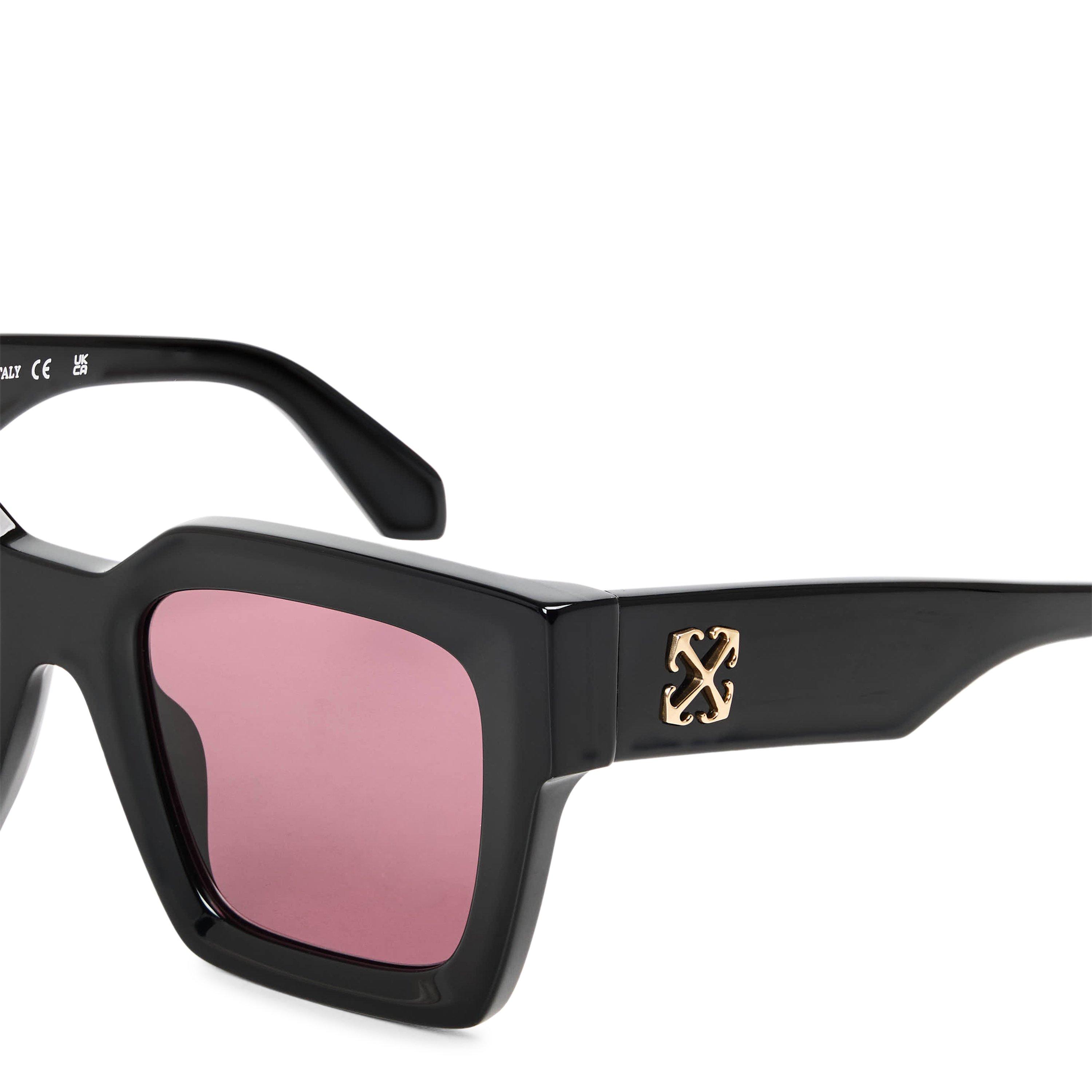 Black Burgundy - Off White - Square Sunglasses - 3