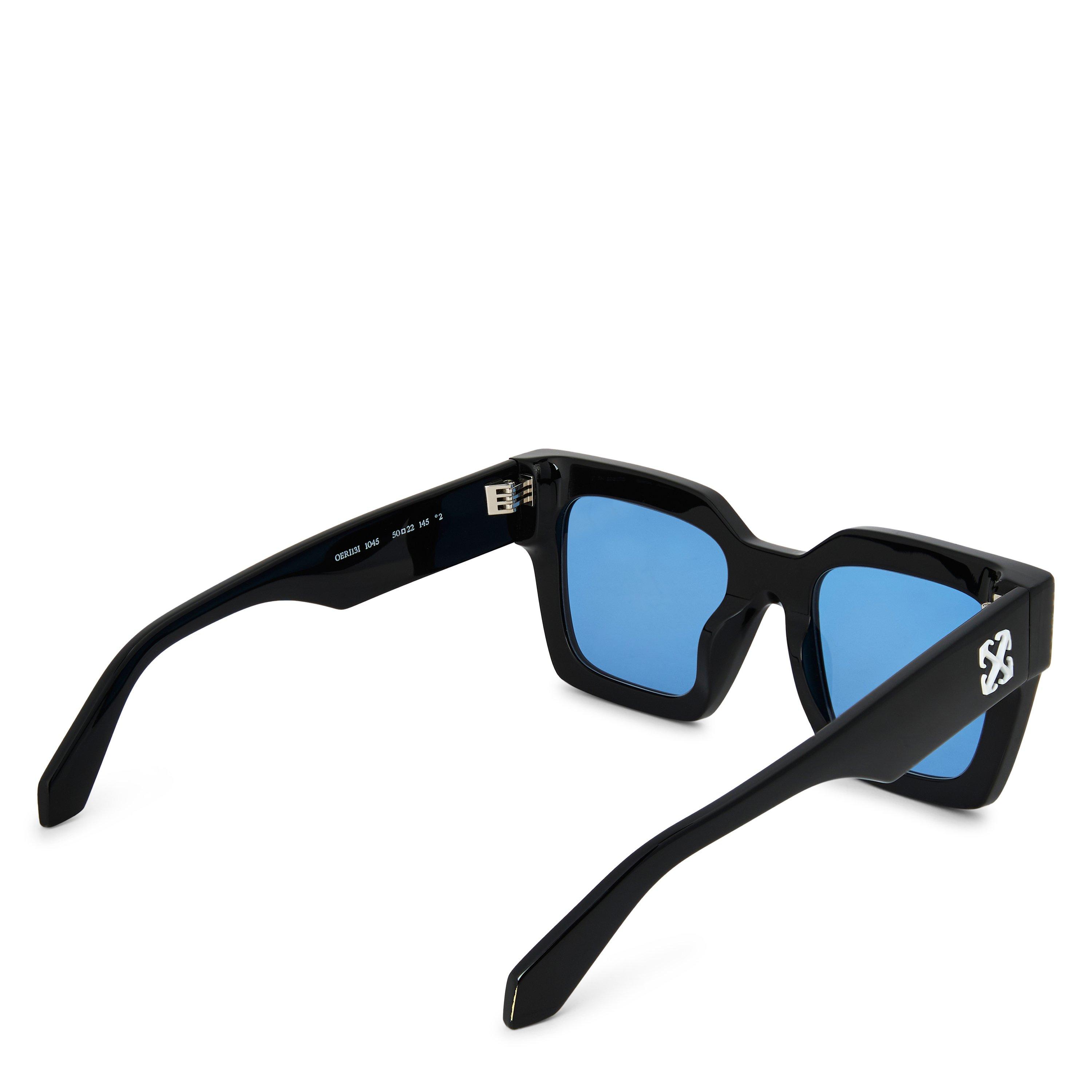Black - Blue - Off White - Square Sunglasses - 2