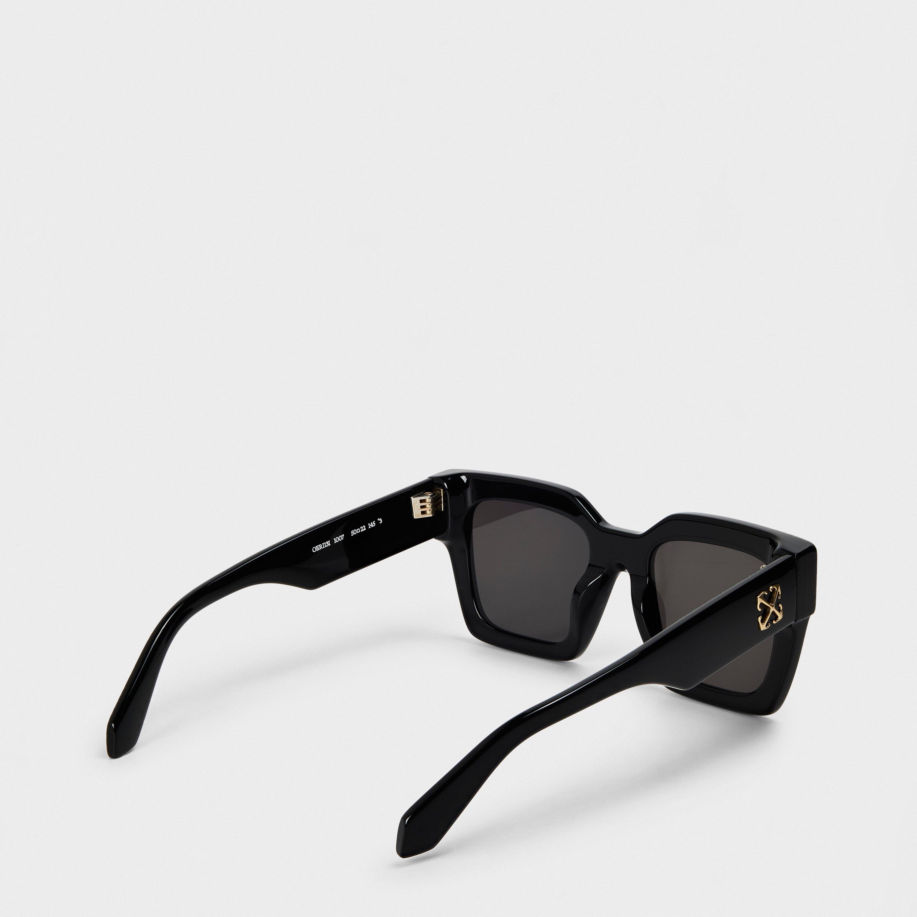 Black/Dark Grey - Off White - Unisex Square Sunglasses, Square Design - 2