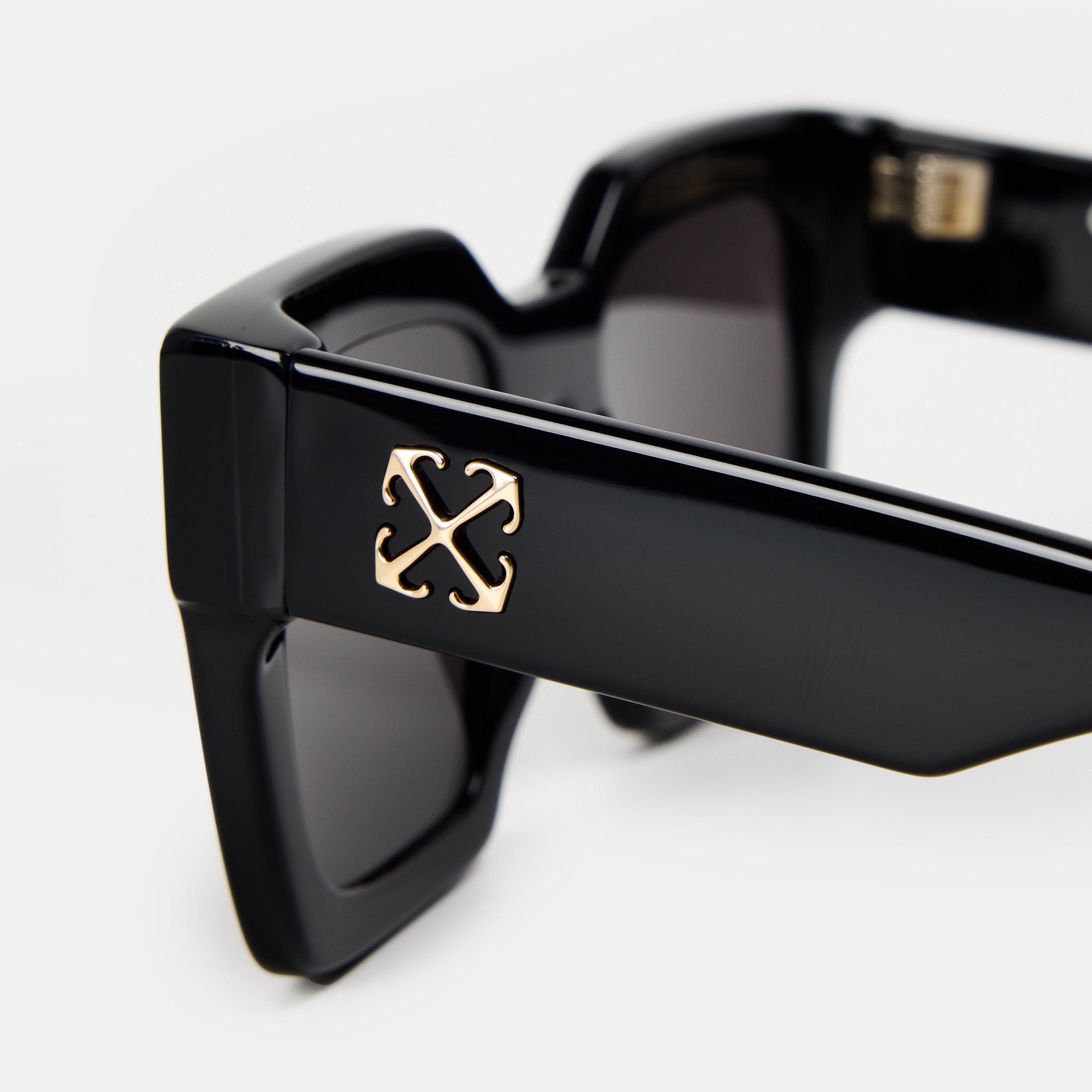 Black/Dark Grey - Off White - Unisex Square Sunglasses, Square Design - 3