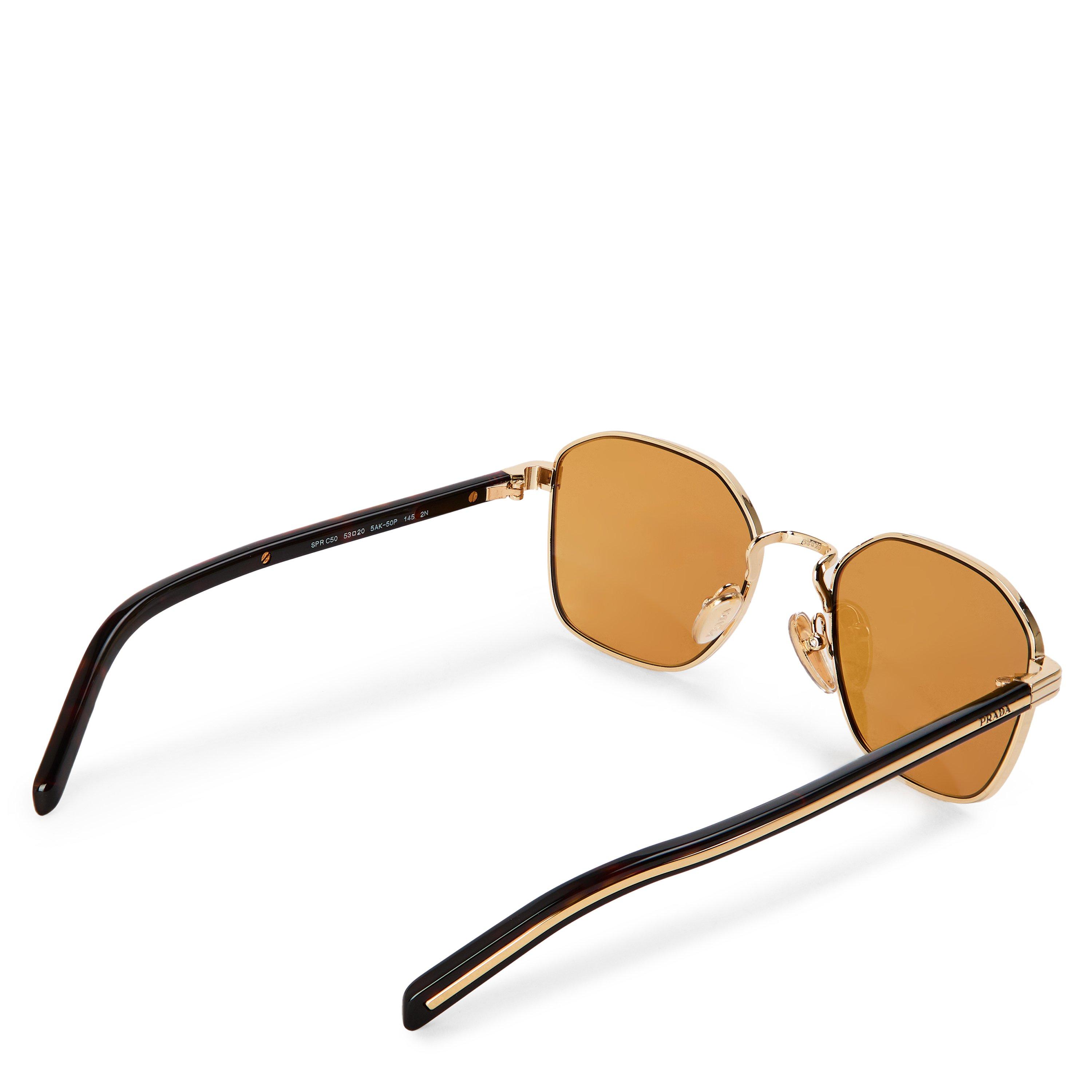 Gold - Prada - Men's Round Sunglasses - 2