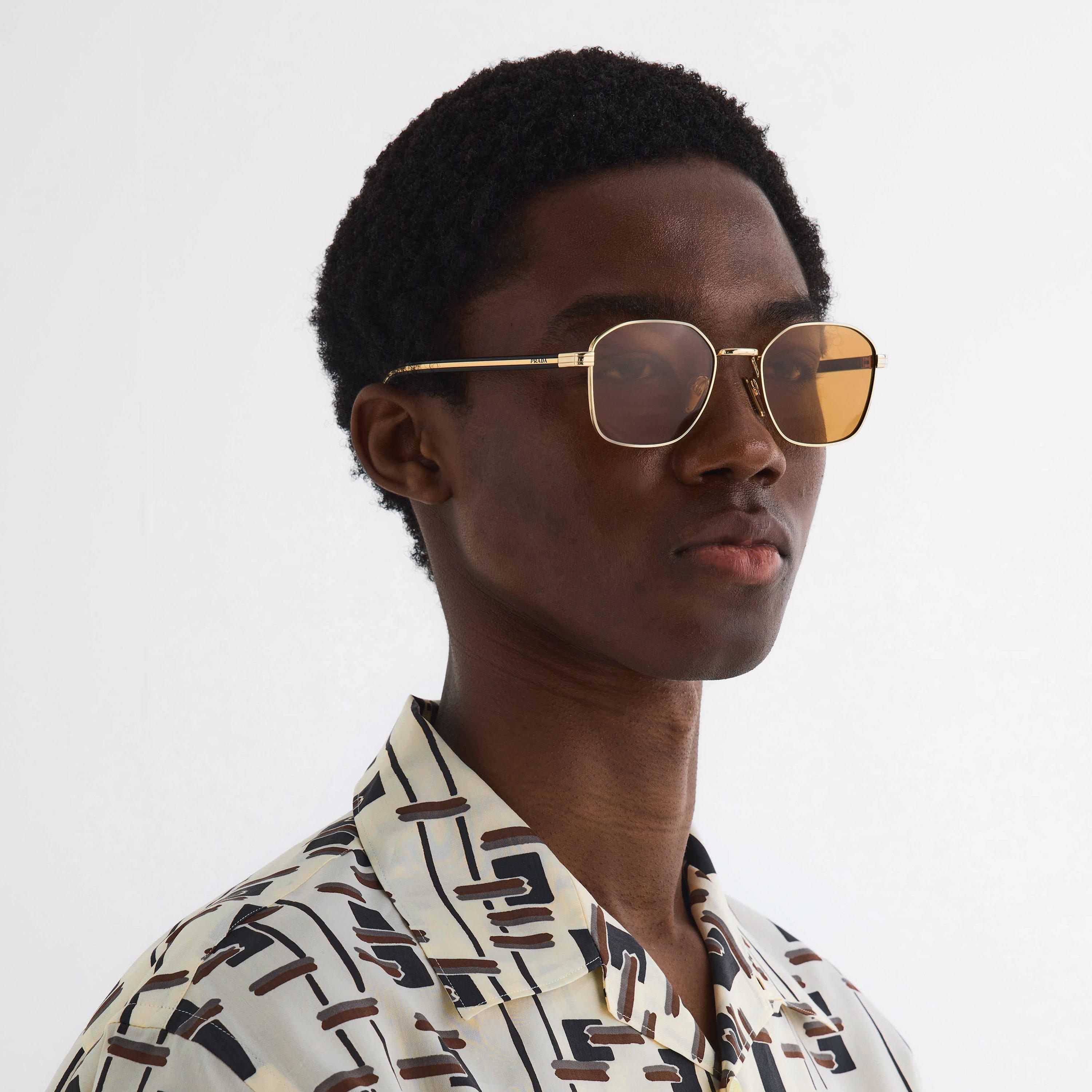Gold - Prada - Men's Round Sunglasses - 3