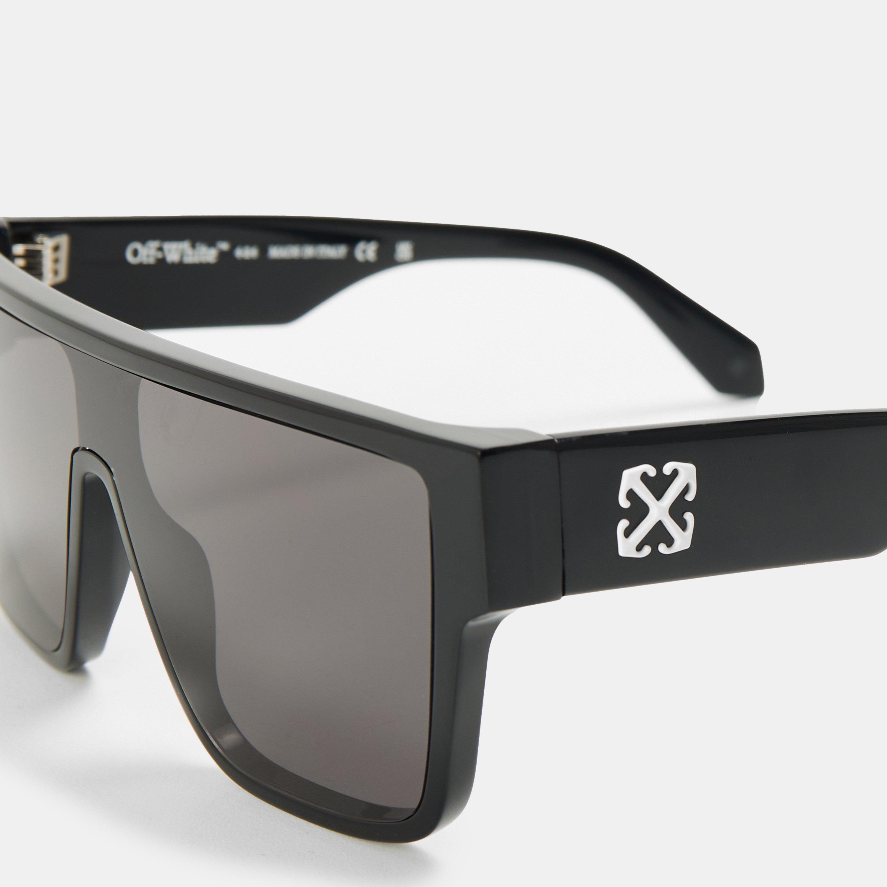 Black/Dark Grey - Off White - Unisex Square Sunglasses, Square Design - 3