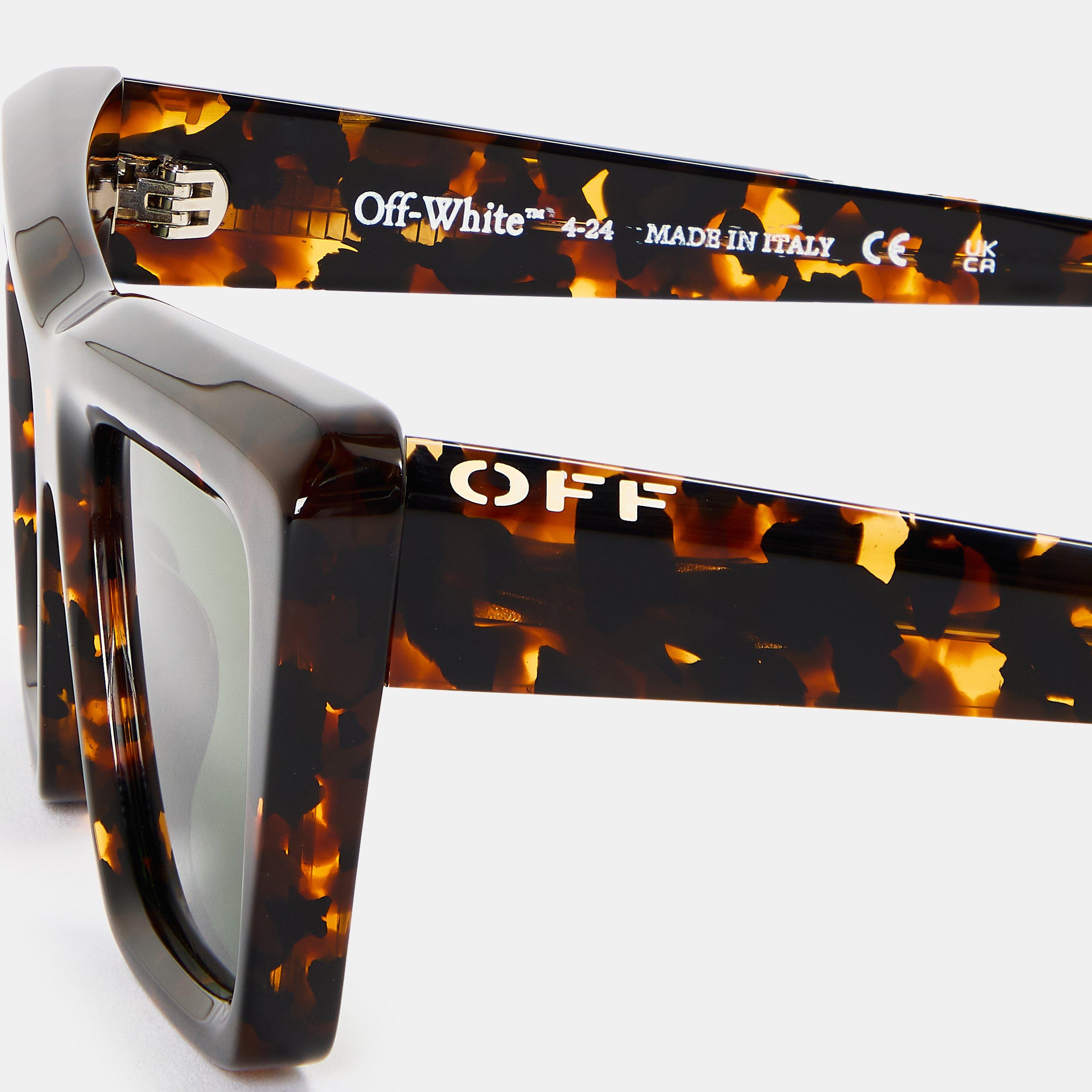 Havana/Green - Off White - Unisex Square Sunglasses, Square Design - 3