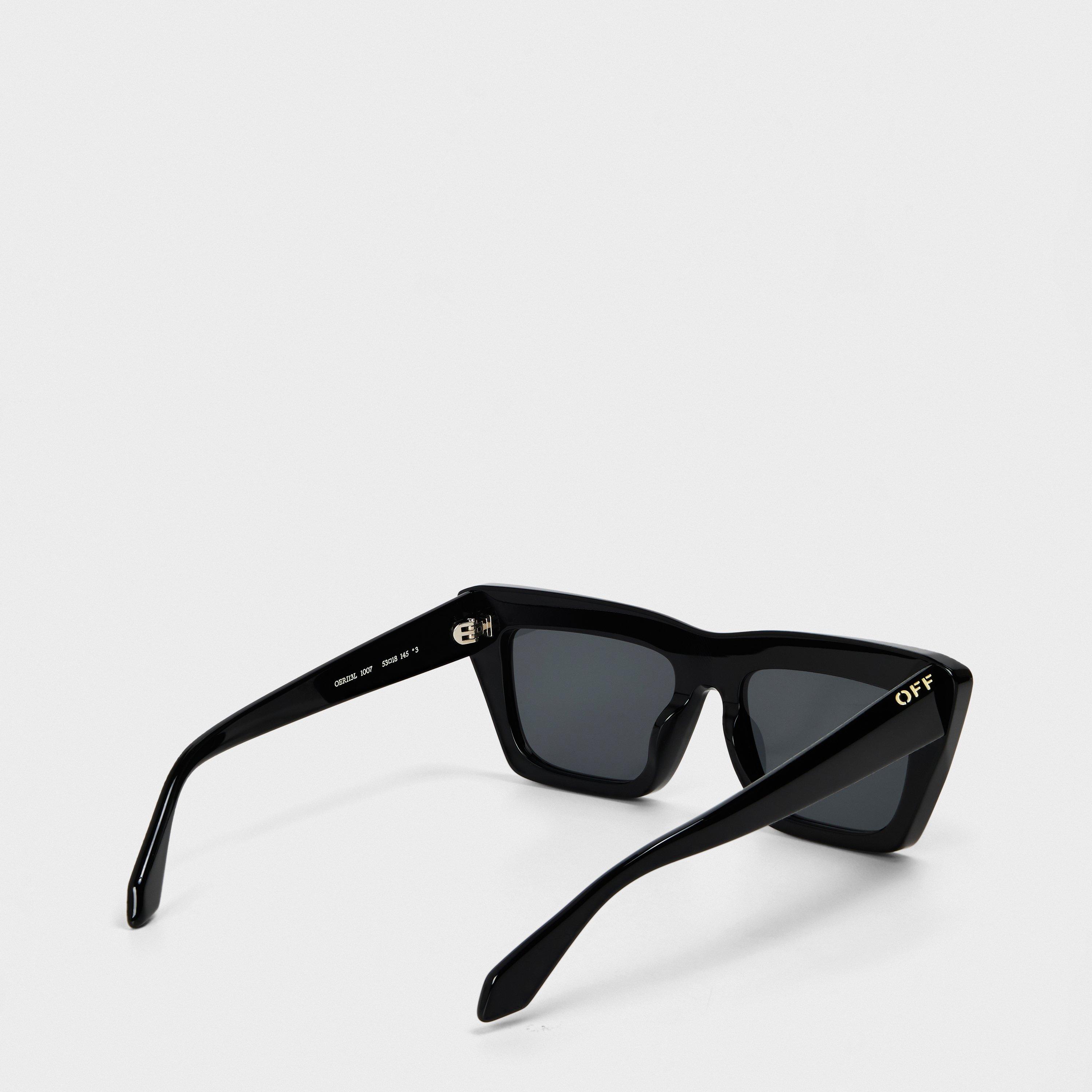 Black/Dark Grey - Off White - Unisex Square Sunglasses, Square Design - 2