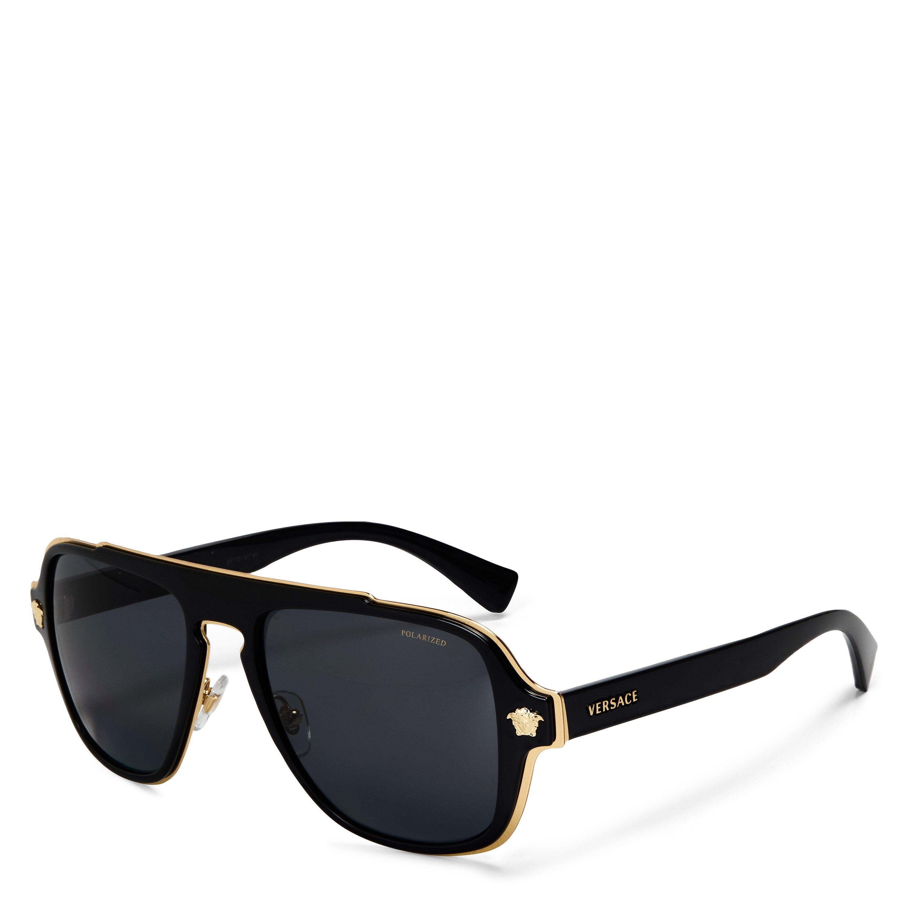 Versace Men's 0VE2199 Aviator Sunglasses - Gold/Black