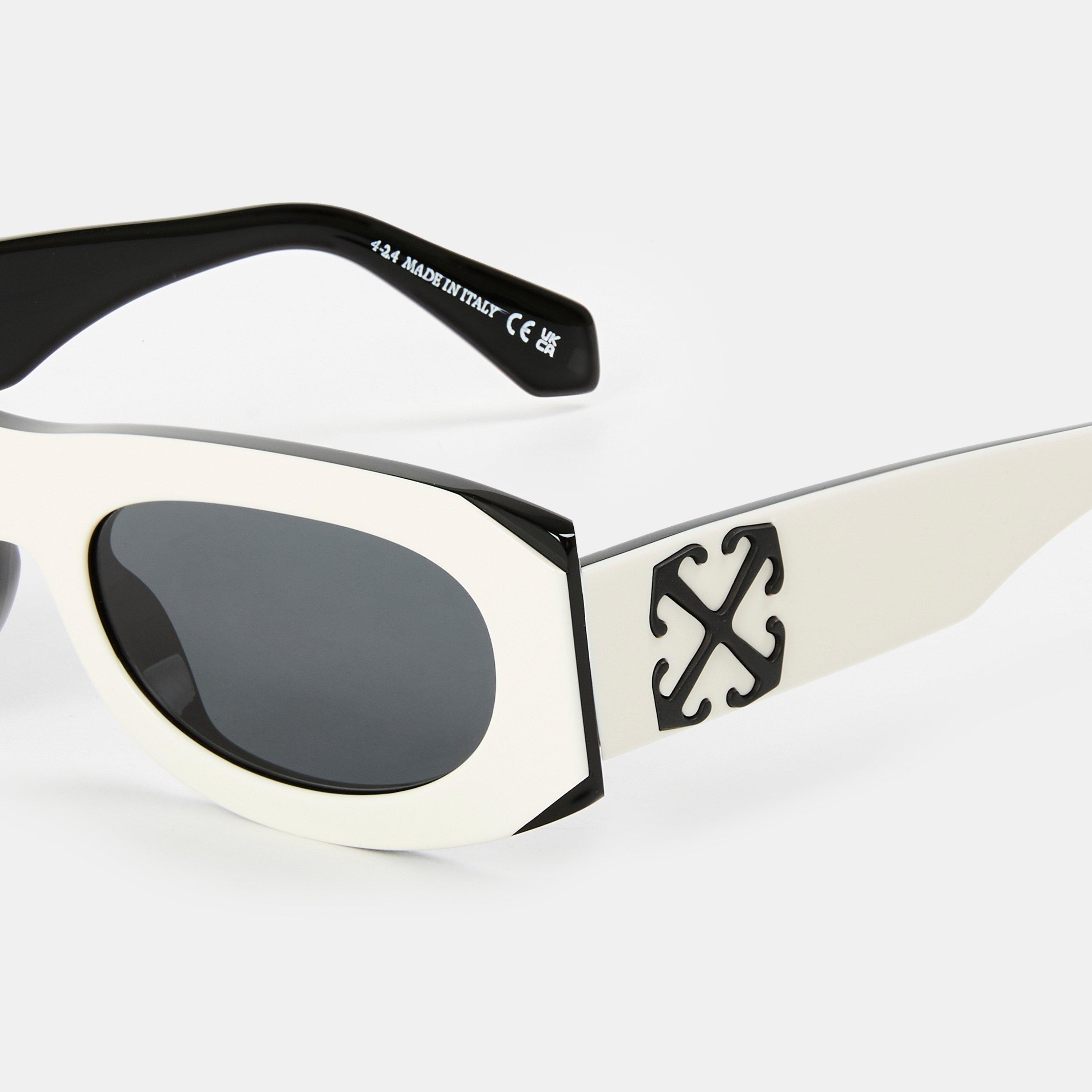 White/Dark Grey - Off White - Square UV Protection Sunglasses - 3