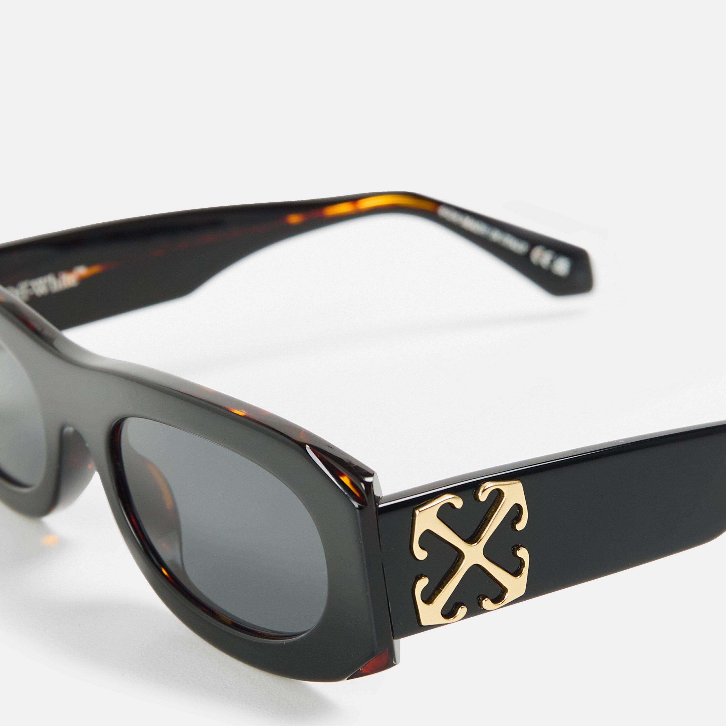 Black/Dark Grey - Off White - Unisex Square Sunglasses, Square Design - 3