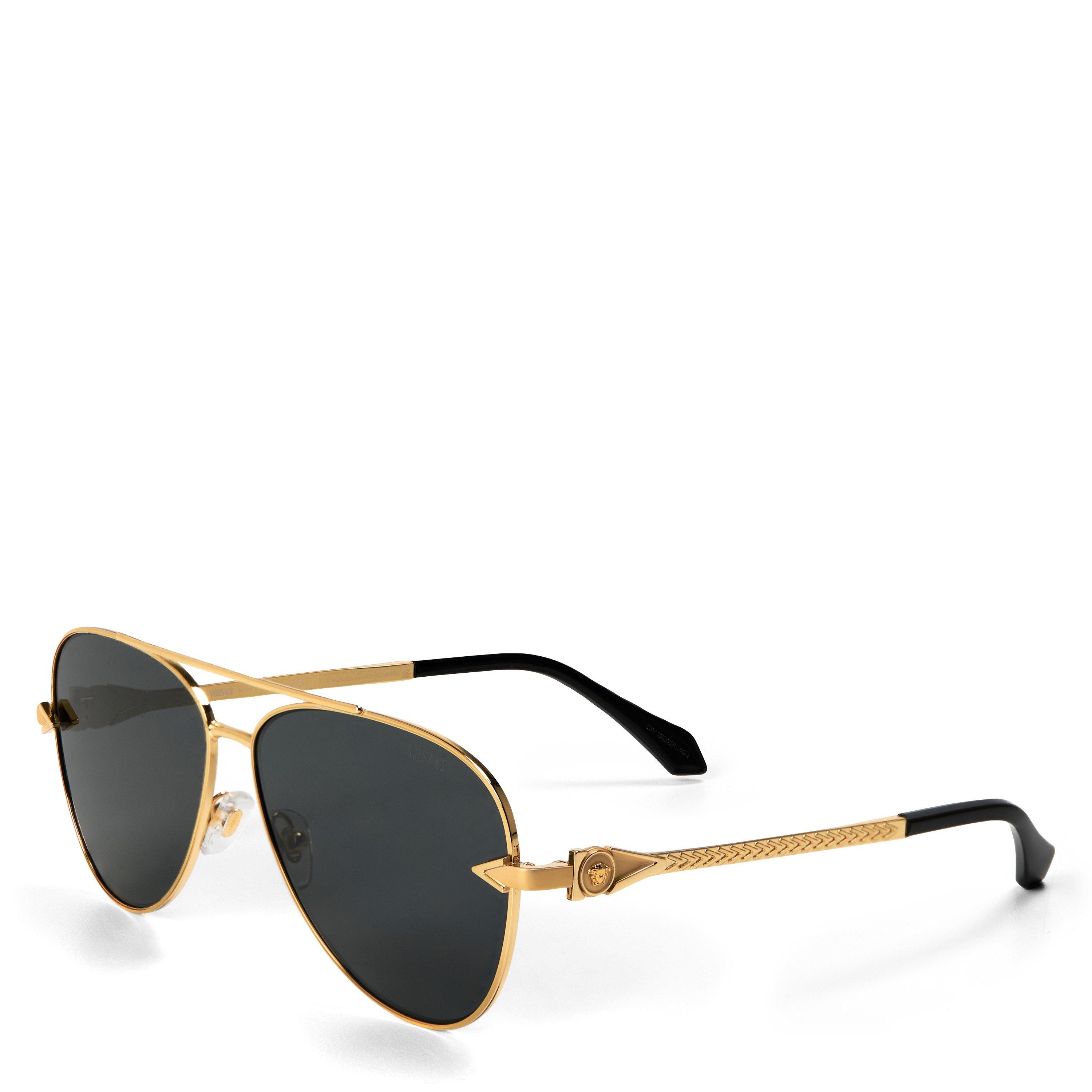 Versace Men's 0VE2283 Aviator Sunglasses - Gold/Black