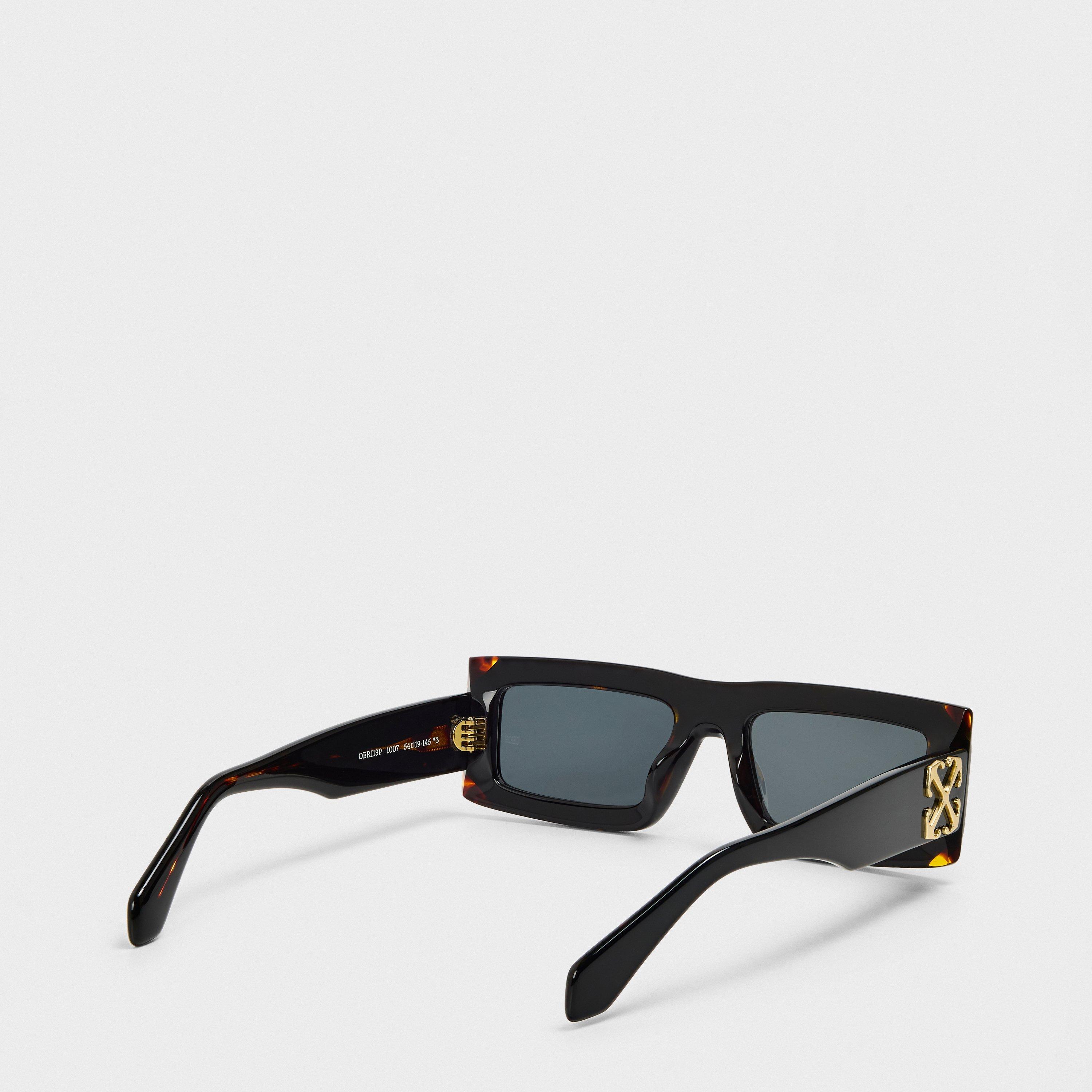 Black/Dark Grey - Off White - Unisex Square Sunglasses, Square Design - 2