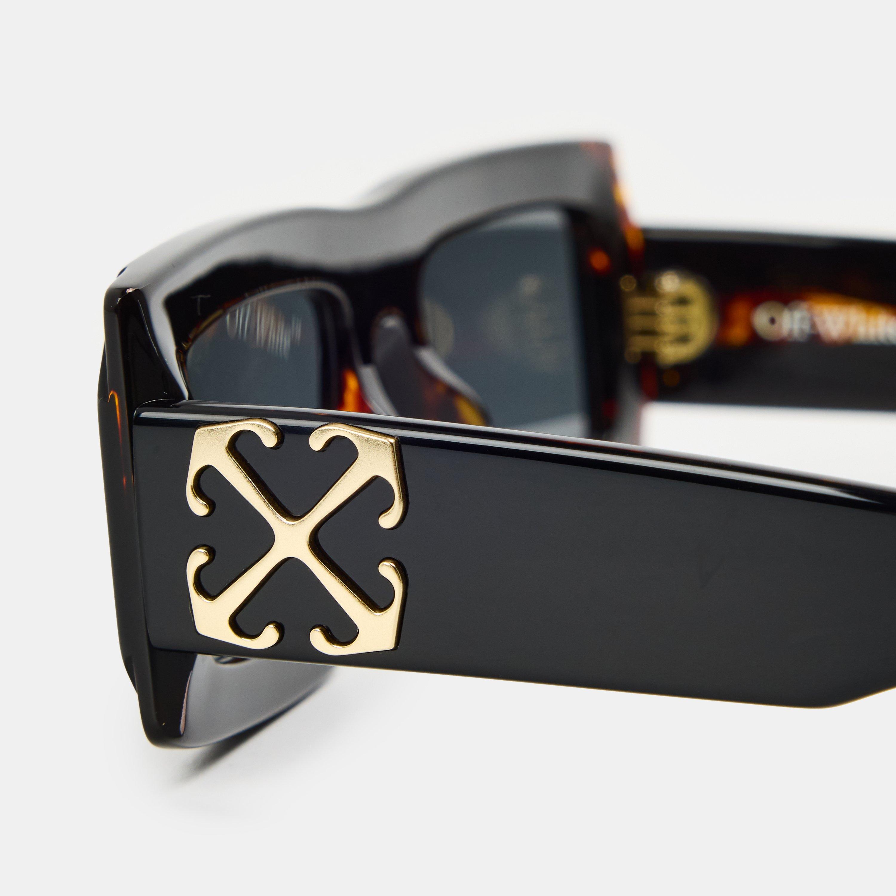 Black/Dark Grey - Off White - Unisex Square Sunglasses, Square Design - 3