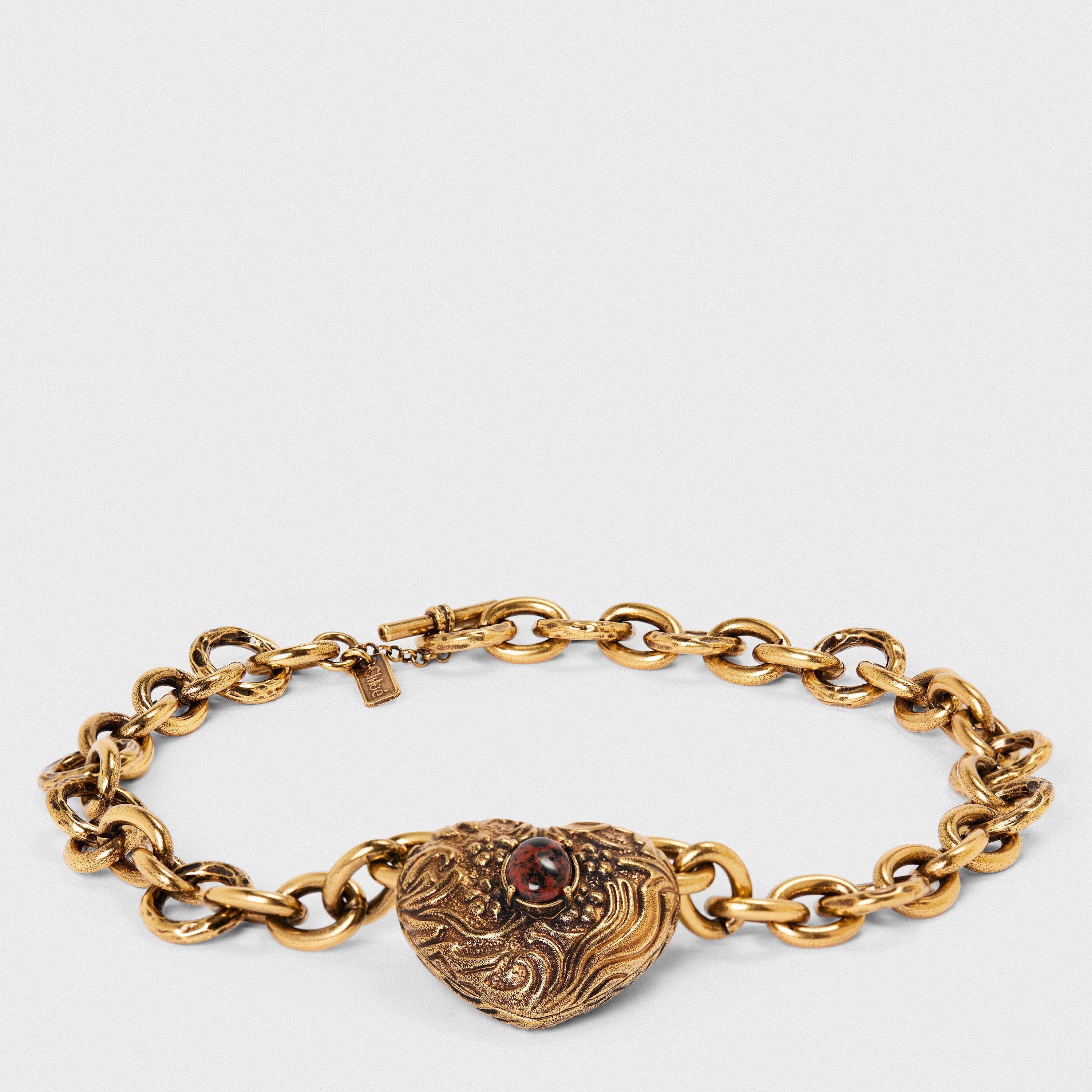 Gold Brown - Chloe - Womens Heart Necklace - 1