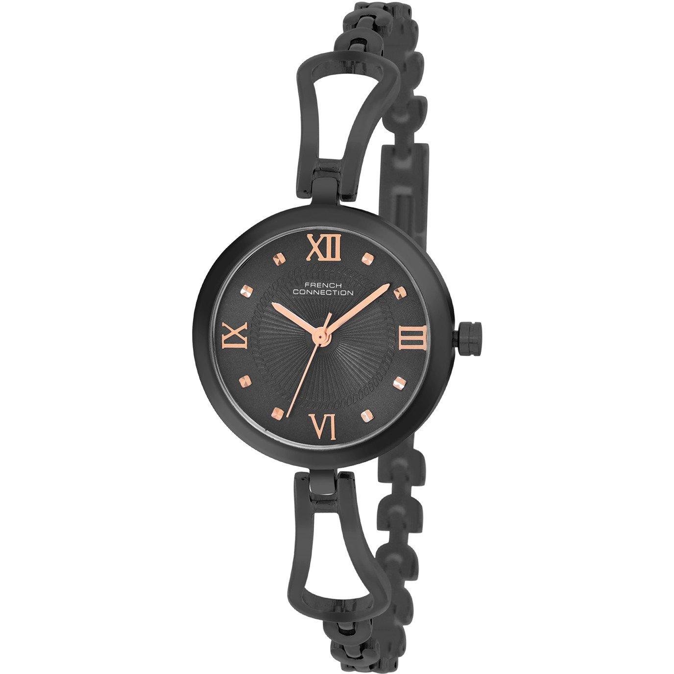 Black - French Connection - connection Veritas Black Round Dial Womens Analogue Watch - 2