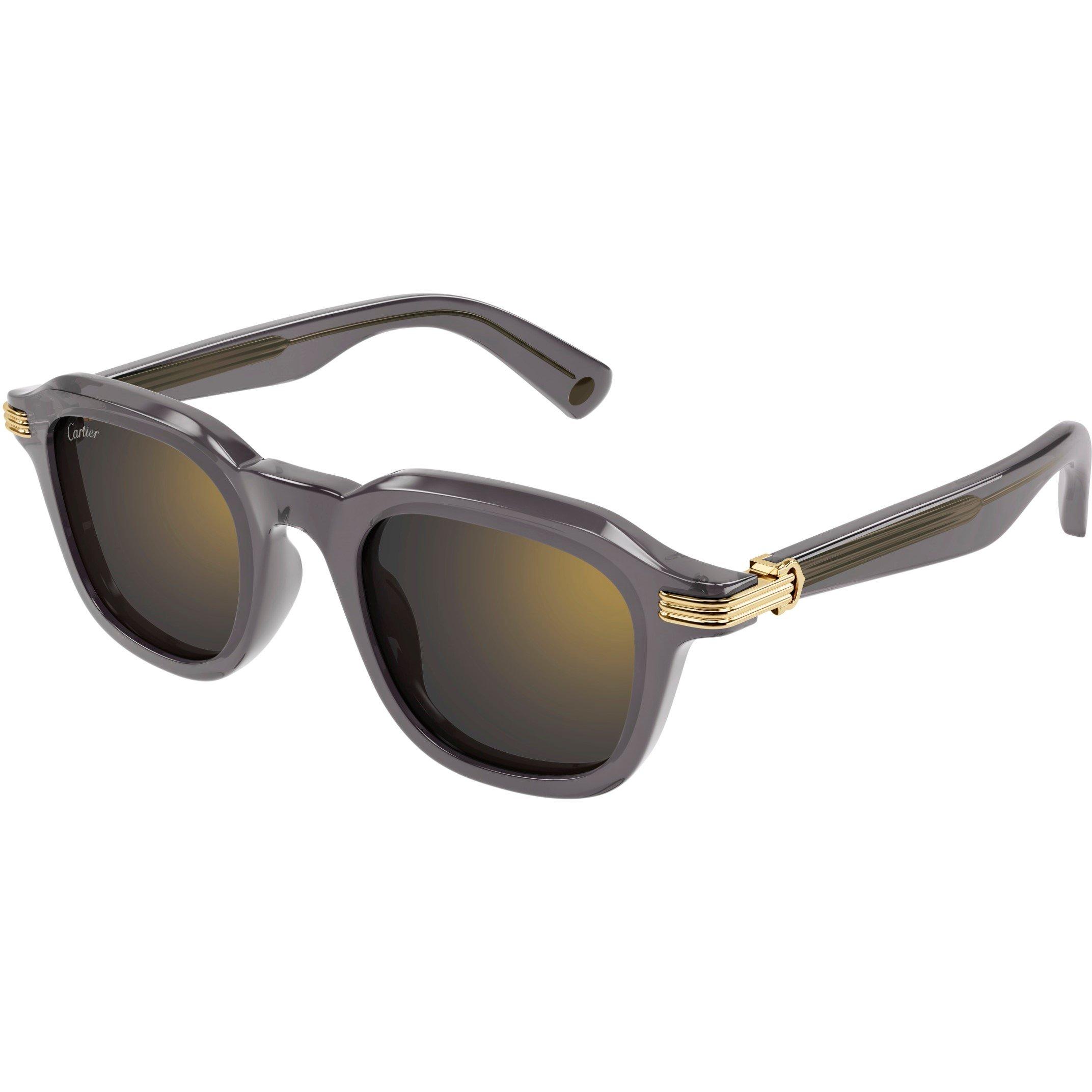 Cartier Cartier CT0536S Mens Round Rectangle Sunglasses - Grey