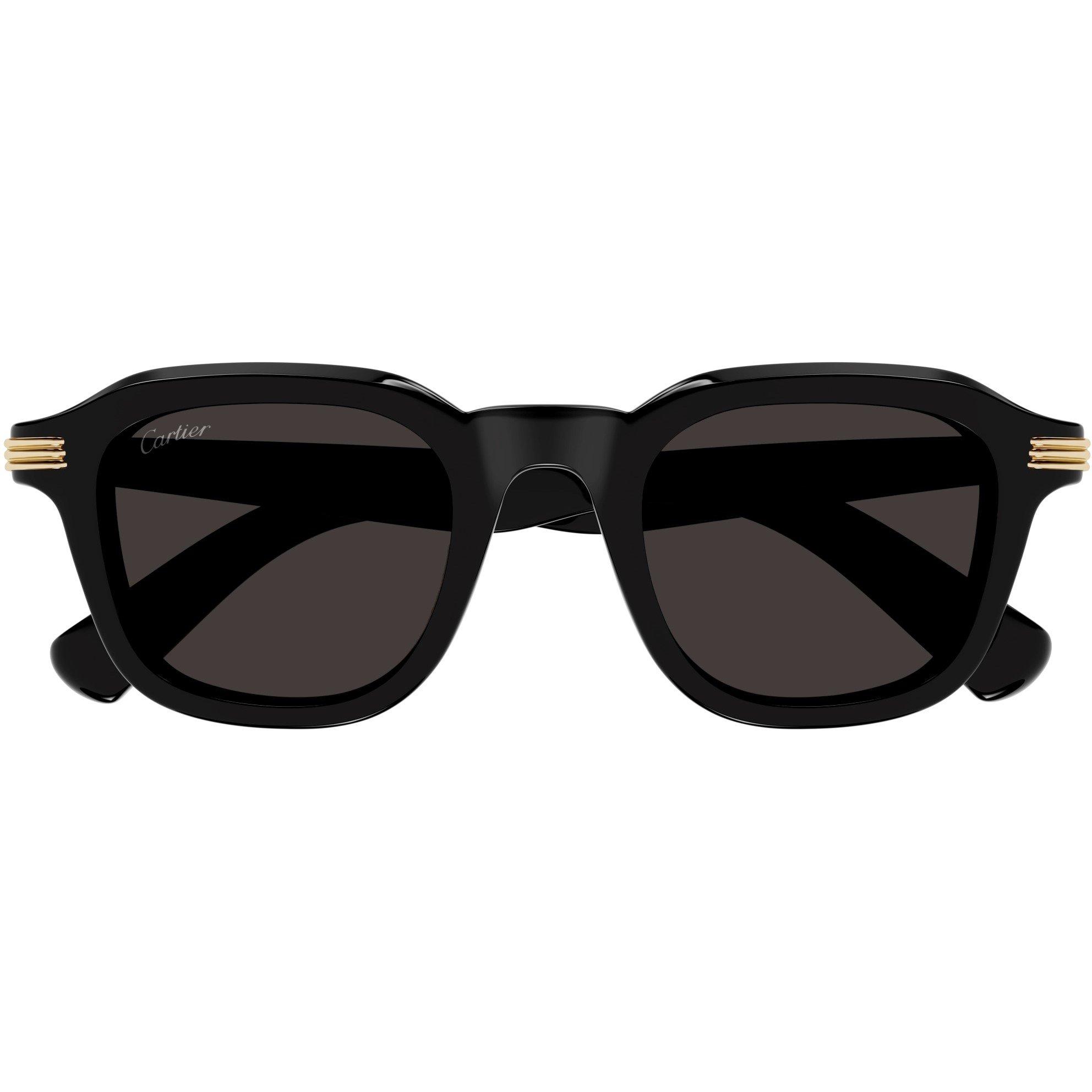 Black - Cartier - Cartier CT0536S Mens Round Rectangle Sunglasses - 1