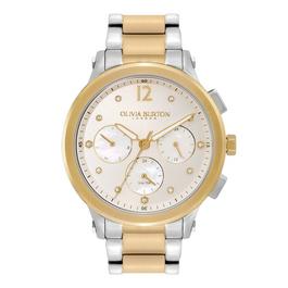 Olivia Burton Sports Luxe 38mm Multi Function Metallic White And Two Tone Bracelet Watch