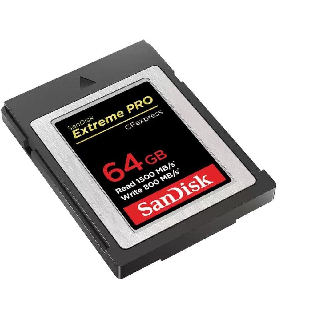 Black - SanDisk - Extreme PRO 64GB CF Express Card Type B up to 1500MB/s for RAW 4K video - 2