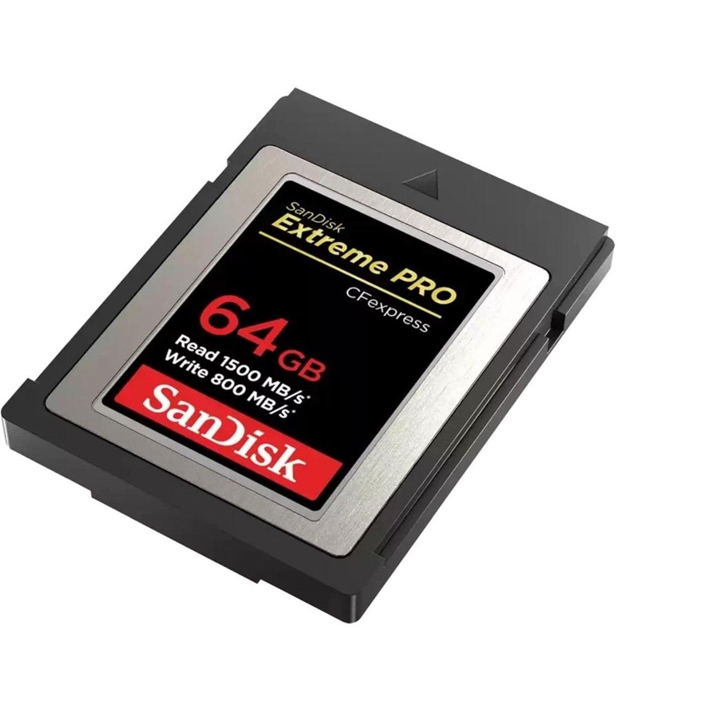 Black - SanDisk - Extreme PRO 64GB CF Express Card Type B up to 1500MB/s for RAW 4K video - 5