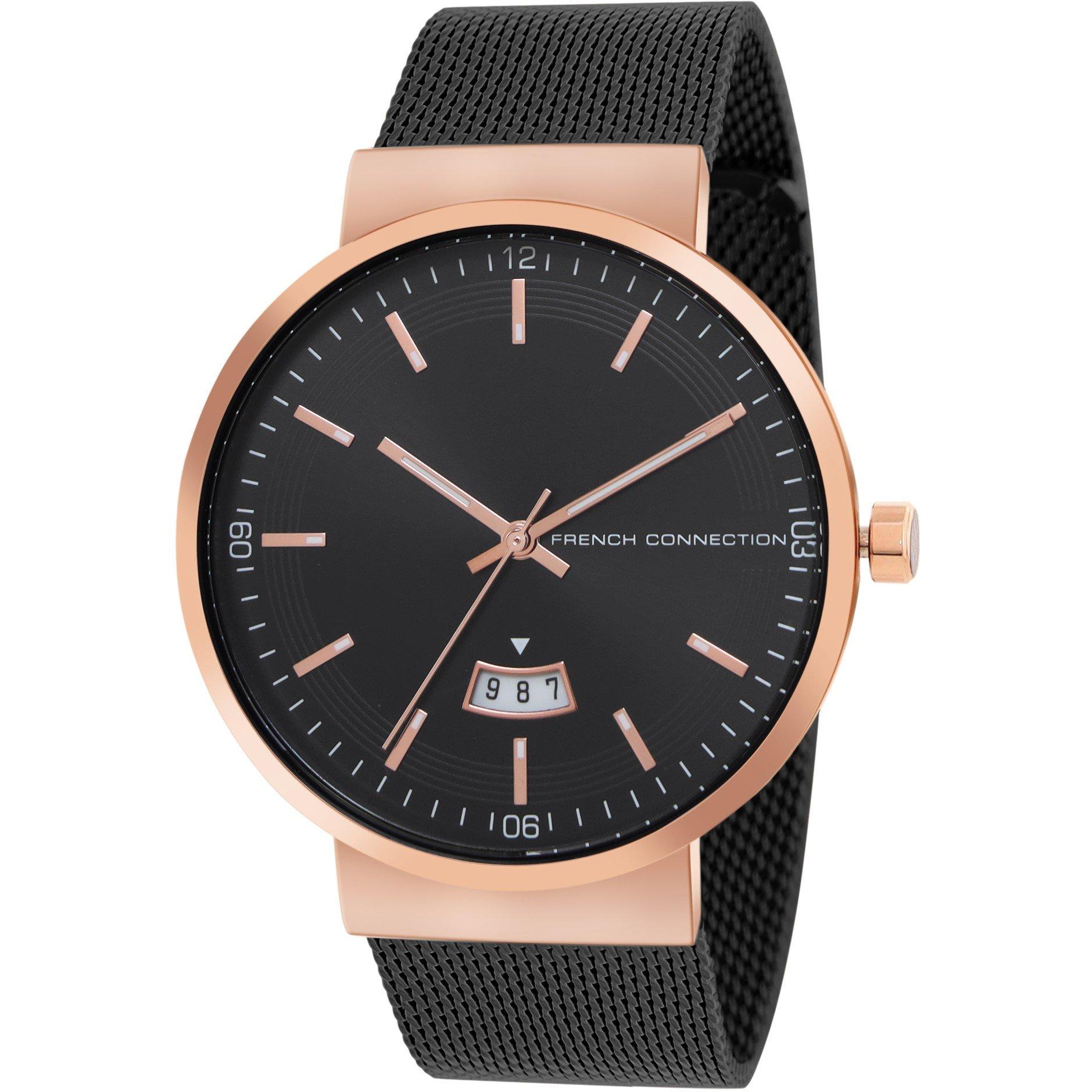 Black - French Connection - Connection Jake Round Analog Watch for Men - 2