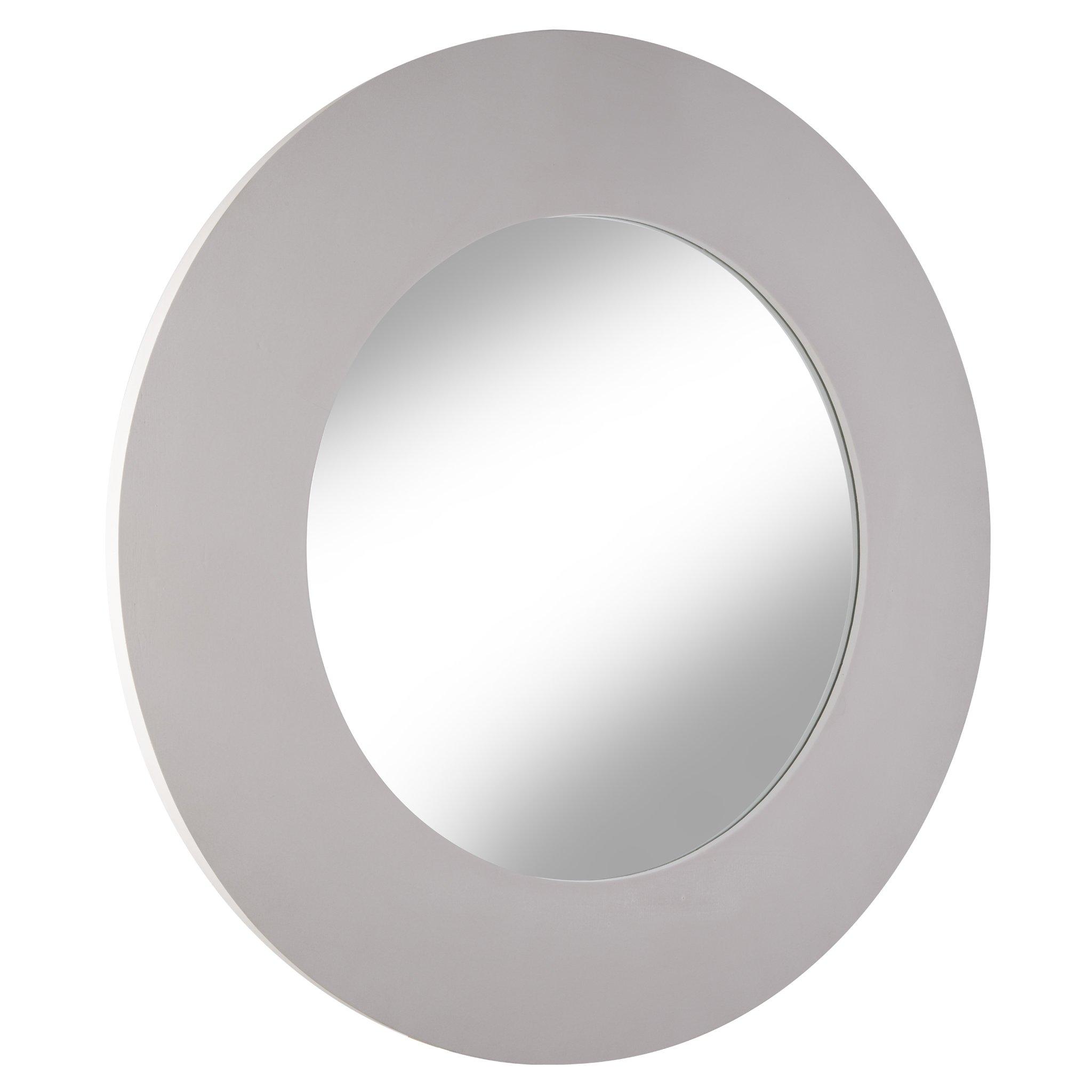 Grey - Nestwell - Large Round Modern Wooden Wall Mirror - 2