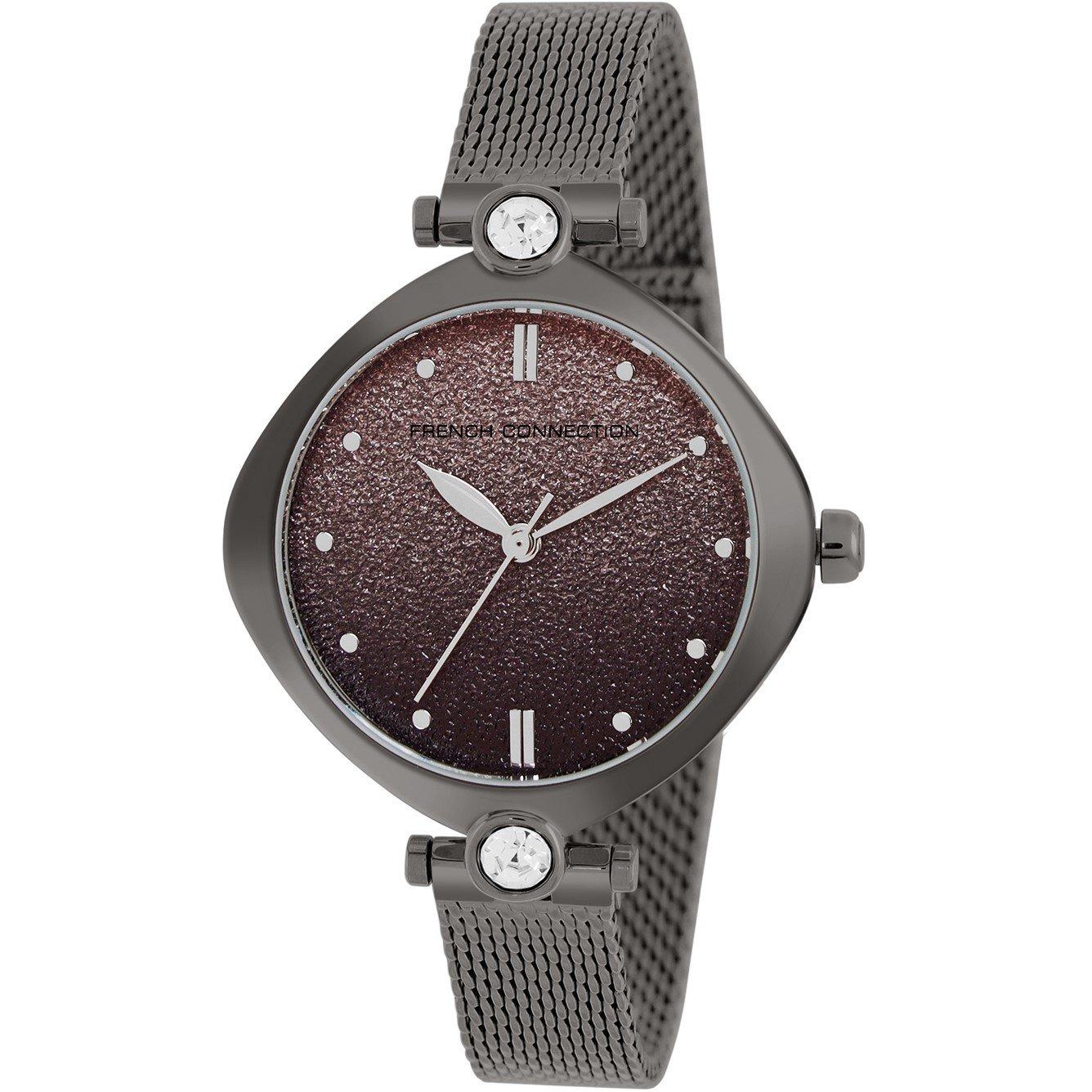 Grey - French Connection - Connection Sheen SHIMMER Round Analog Watch With Mesh Strap for Women - 2