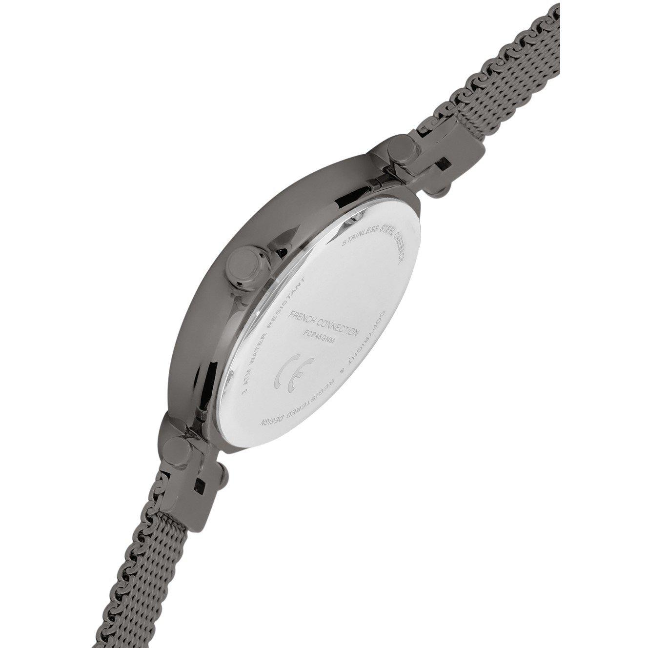 Grey - French Connection - Connection Sheen SHIMMER Round Analog Watch With Mesh Strap for Women - 4