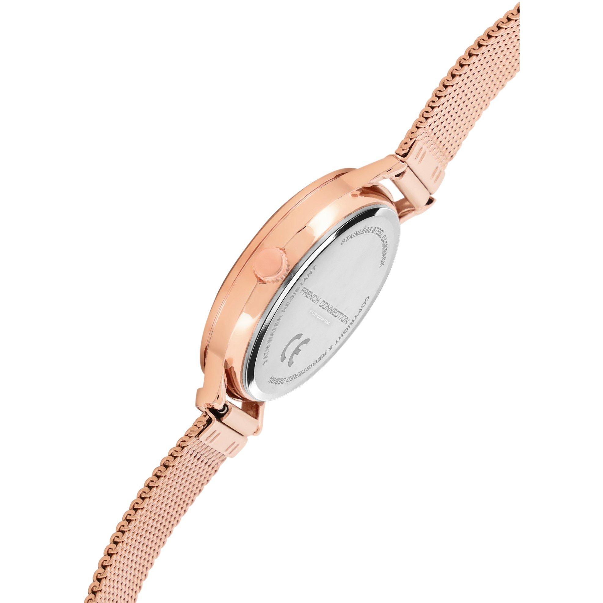 White - French Connection - Connection Women Stainless Steel Bracelet Style Straps Analogue Watch - 4