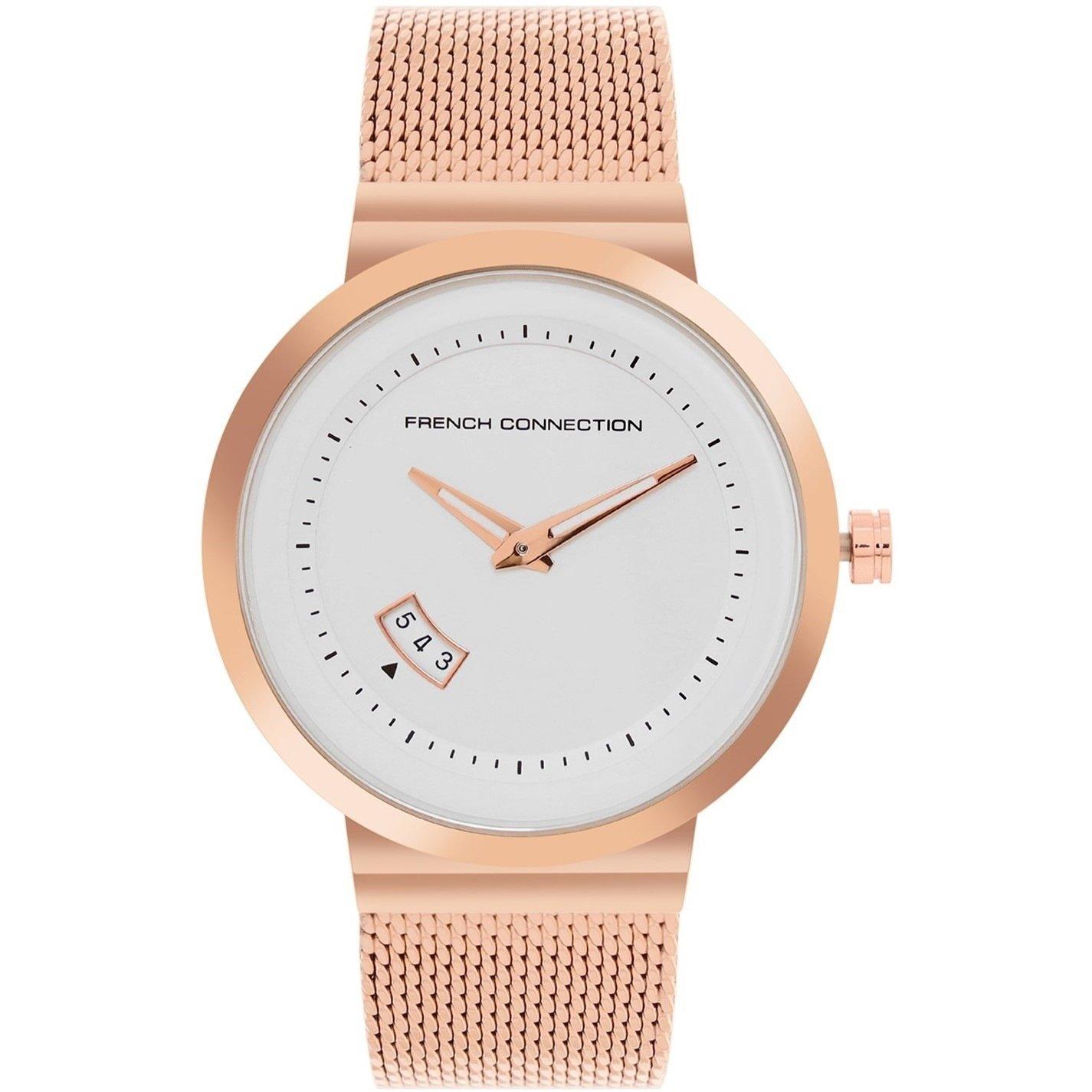 Roségoud - French Connection - Connection Silver Dial Analog Watch for Men - 1