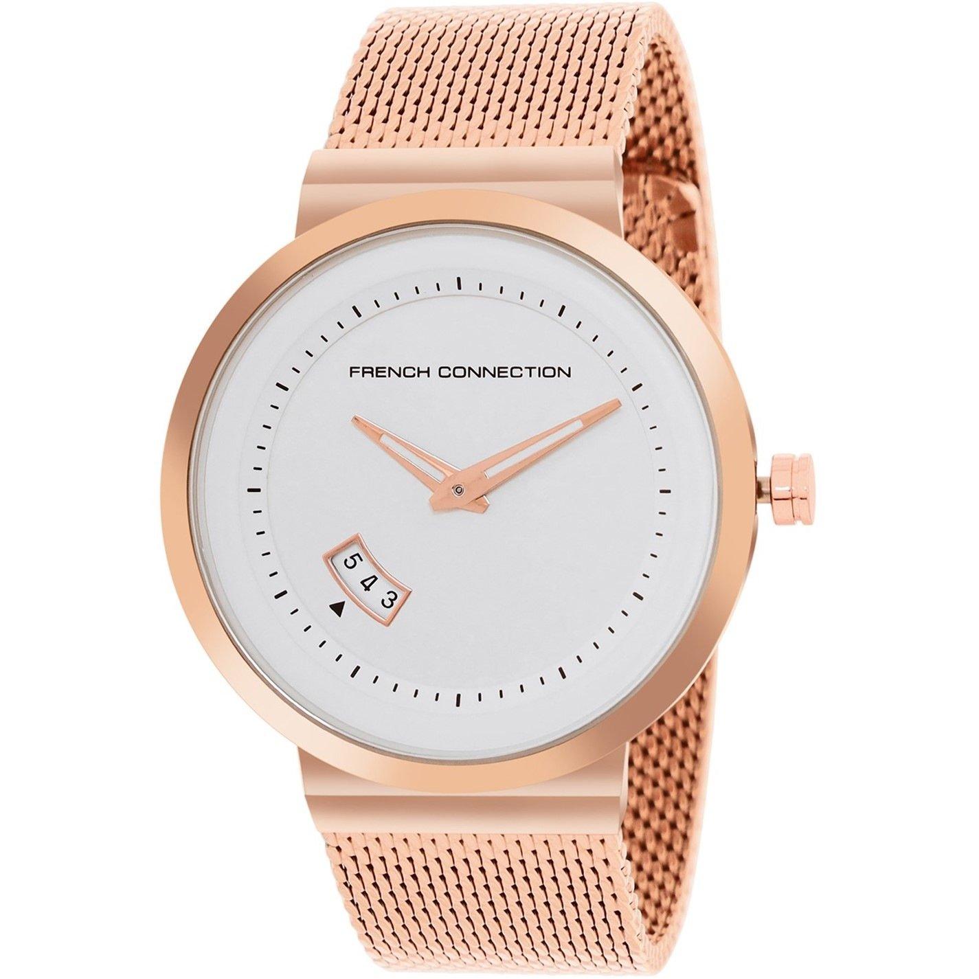 Roségoud - French Connection - Connection Silver Dial Analog Watch for Men - 2