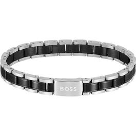 Boss Gents BOSS Metal Link Essentials SS And Black IP Bracelet