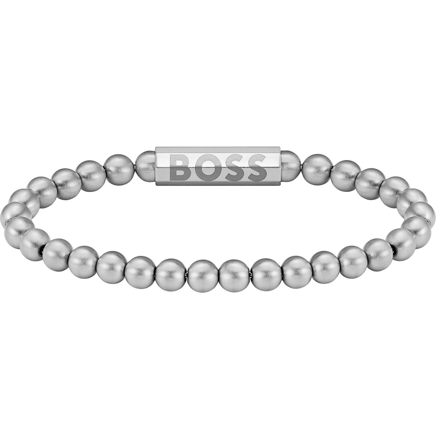 Silver - Boss - Men's Sphere Metal Bracelet, Stainless Steel, Magnetic Closure - 2