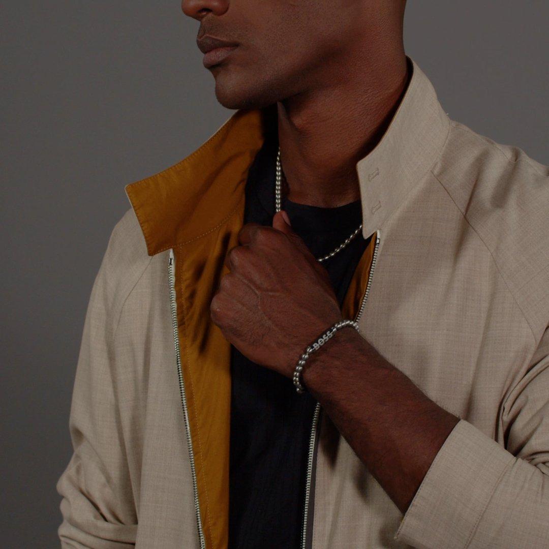 Silver - Boss - Men's Sphere Metal Bracelet, Stainless Steel, Magnetic Closure - 6