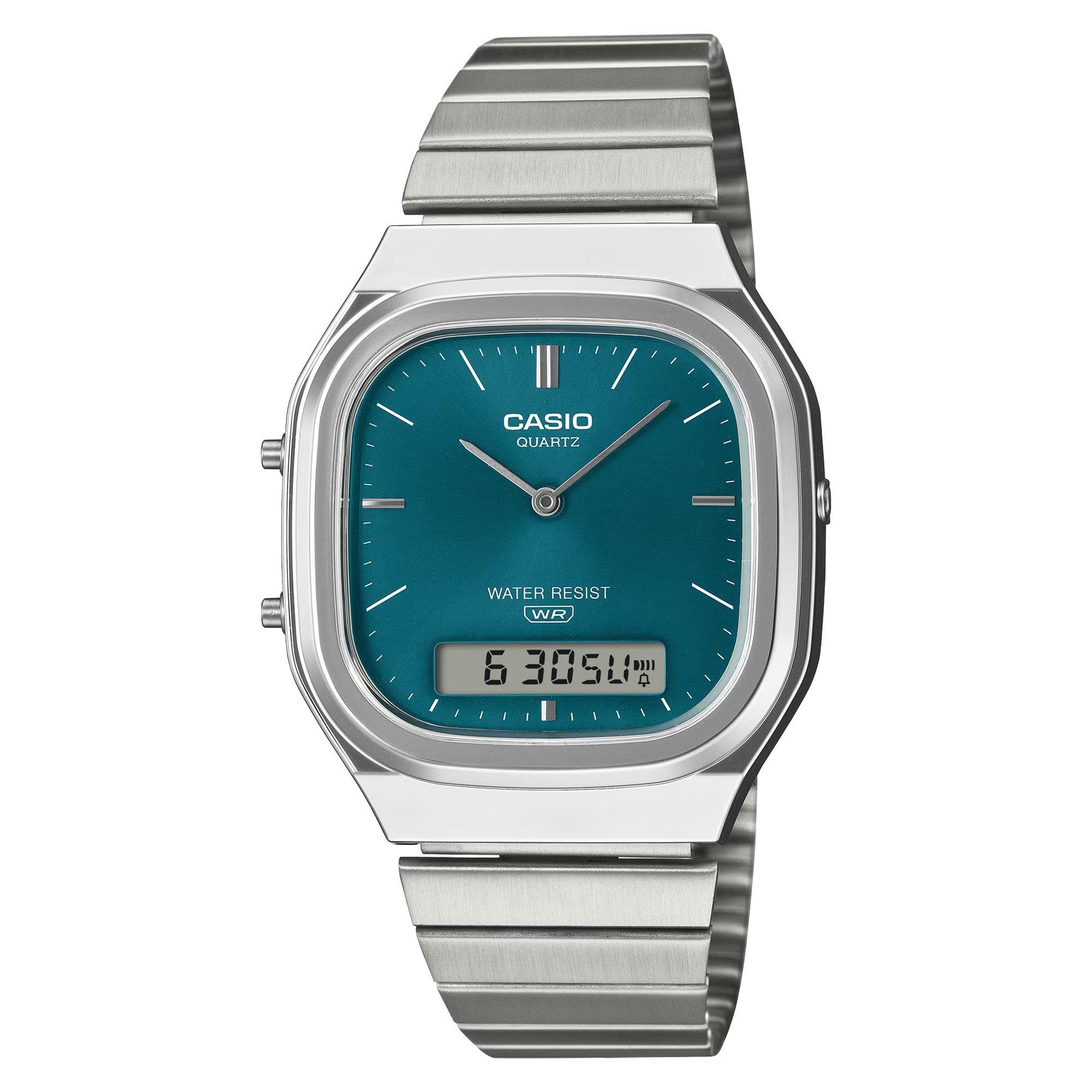 Blue/Silver - Casio - Quartz Square Digital Watch - 1