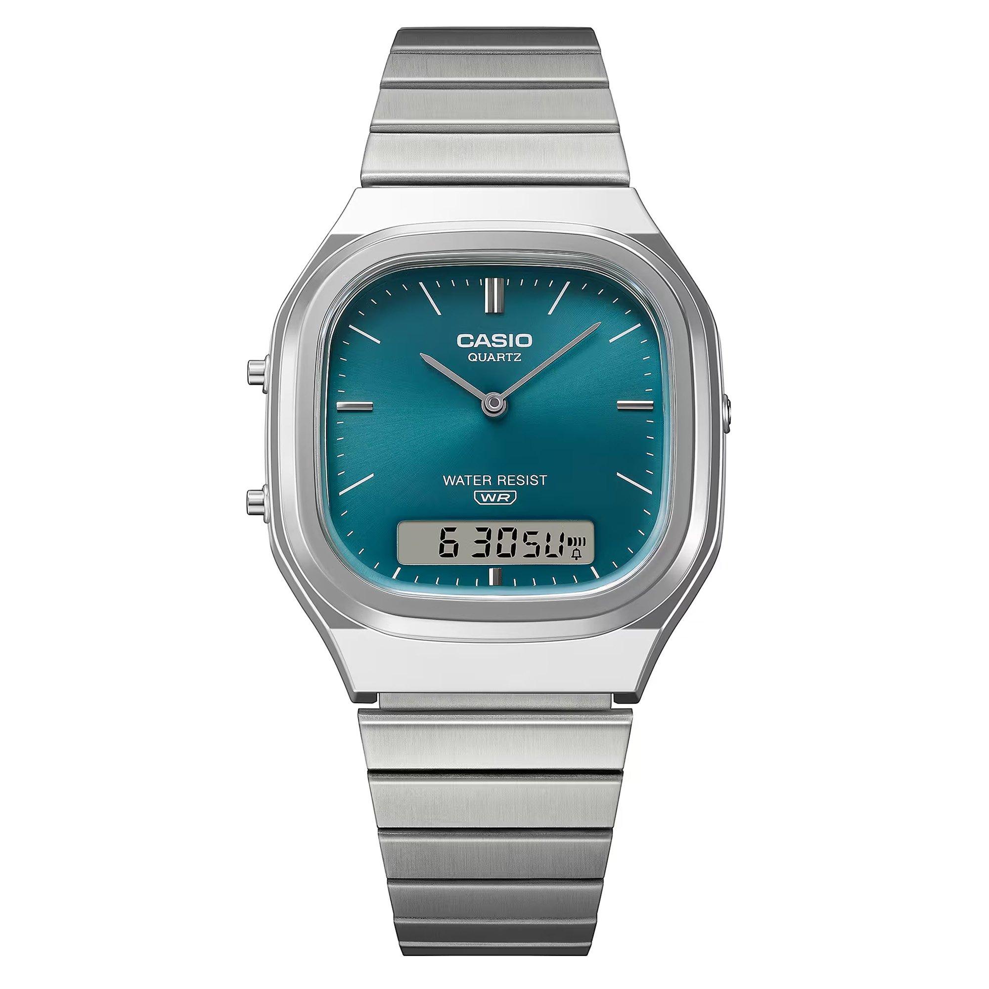 Blue/Silver - Casio - Quartz Square Digital Watch - 2