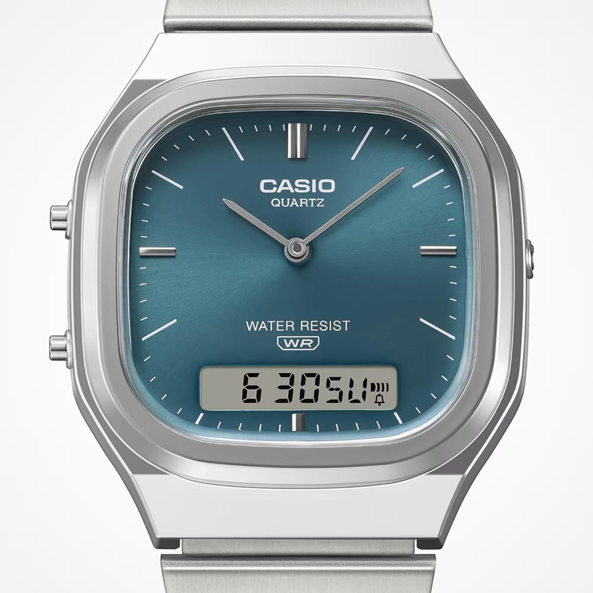 Blue/Silver - Casio - Quartz Square Digital Watch - 3