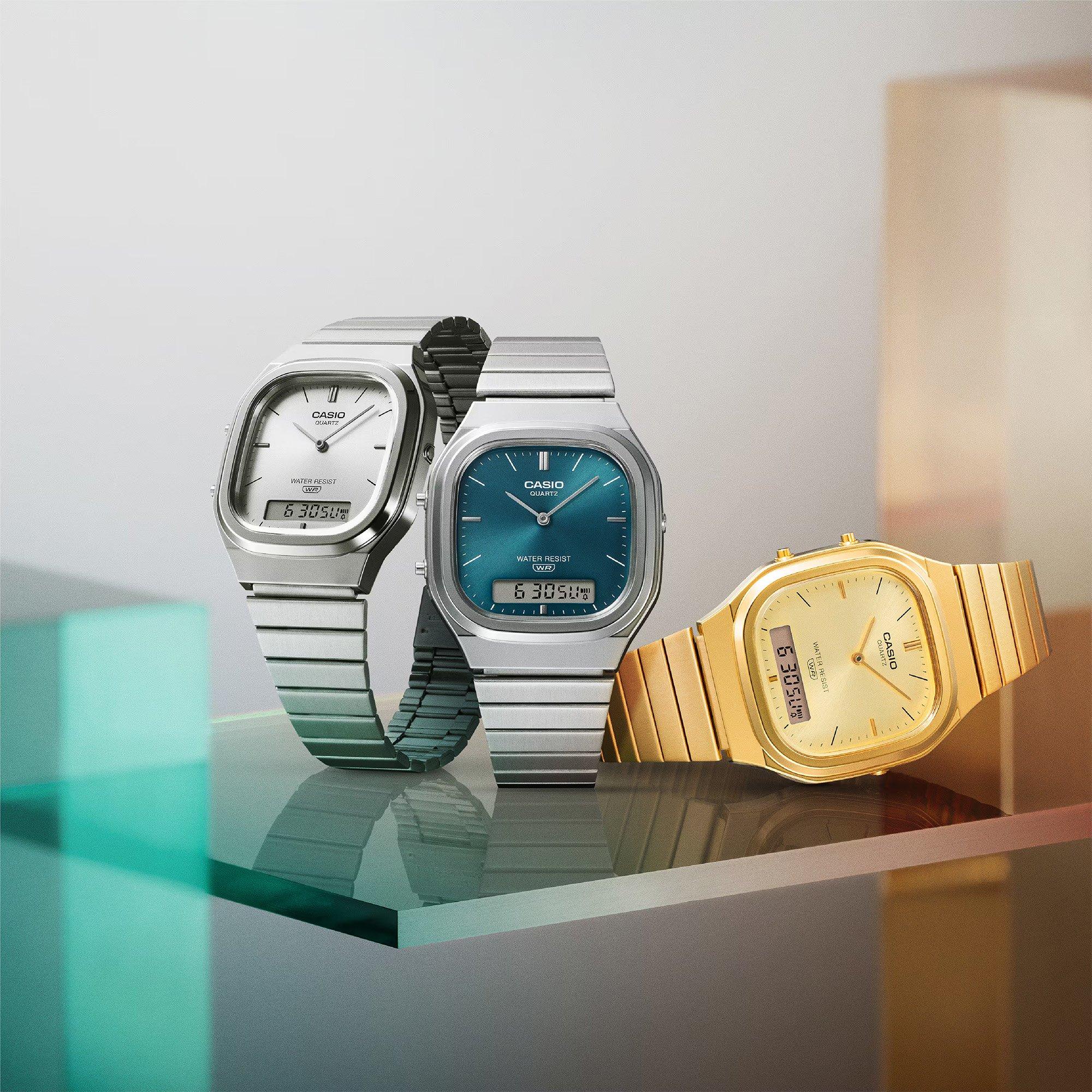 Blue/Silver - Casio - Quartz Square Digital Watch - 6