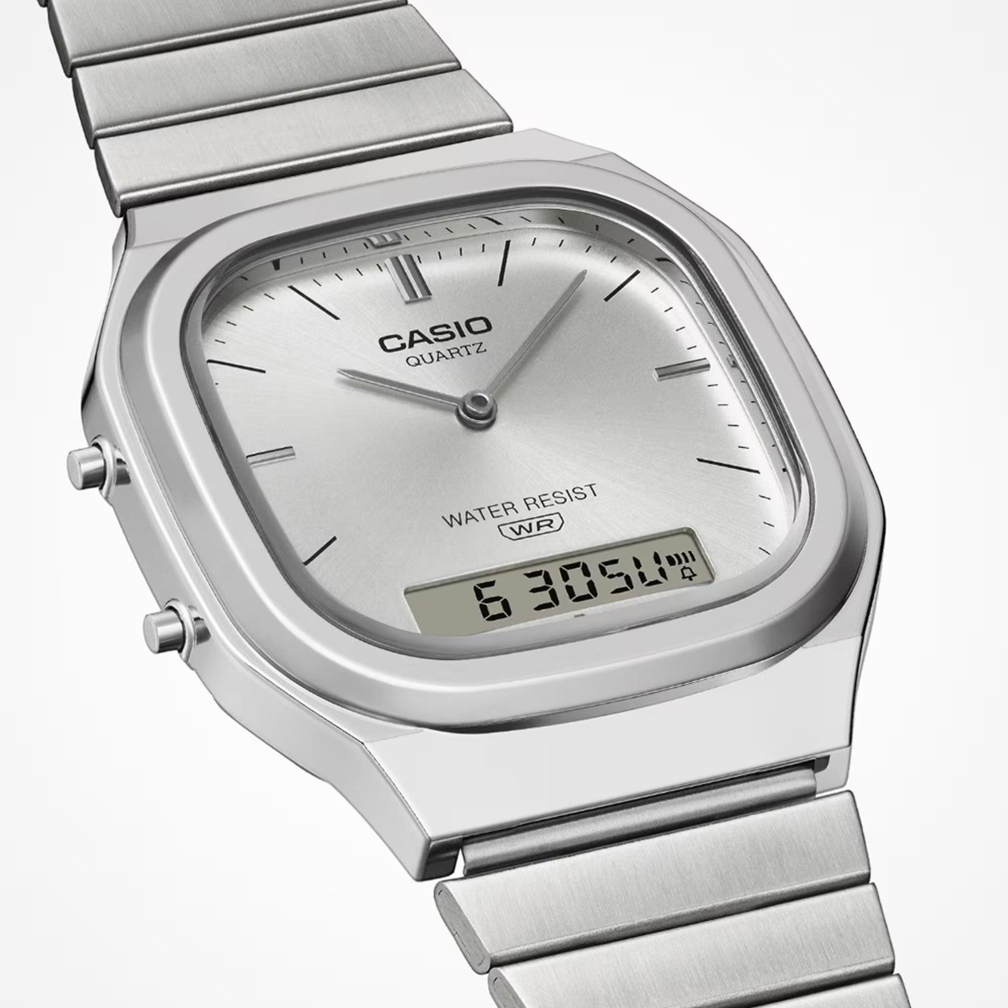 Weiß/Silber - Casio - Quartz Square Digital Watch - 4