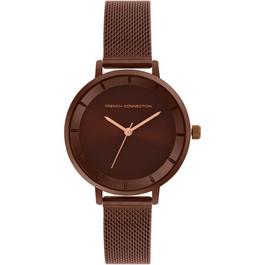 French Connection Connection Womens CalinAnalog Watch Brown Strap