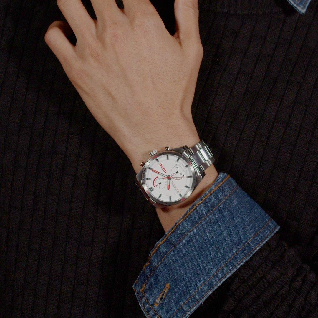 White - Hugo - HUGO Fast 44mm Multifunction Watch Mens - 3