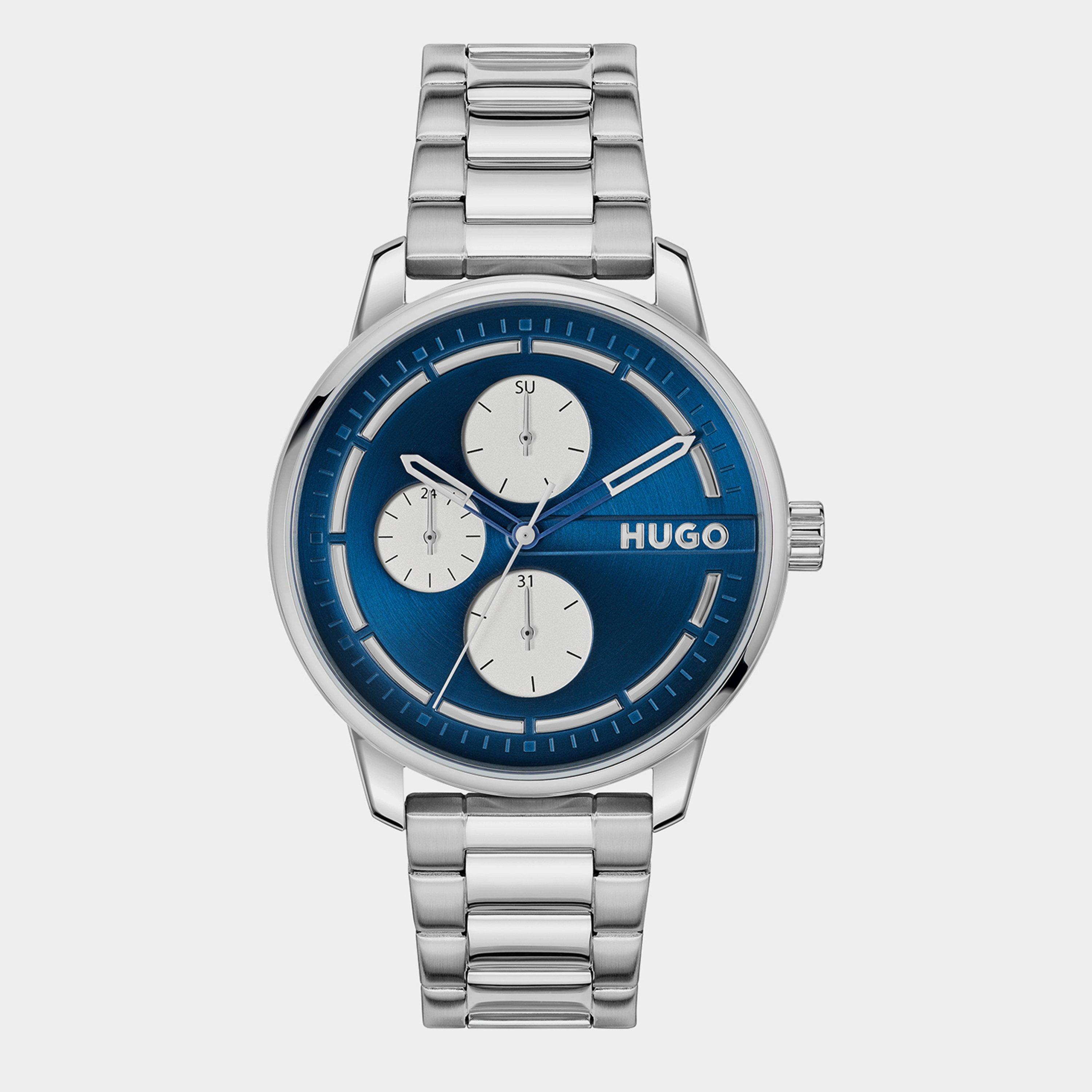 Hugo HUGO Stamp 44mm Multifunction Watch Mens - Blue