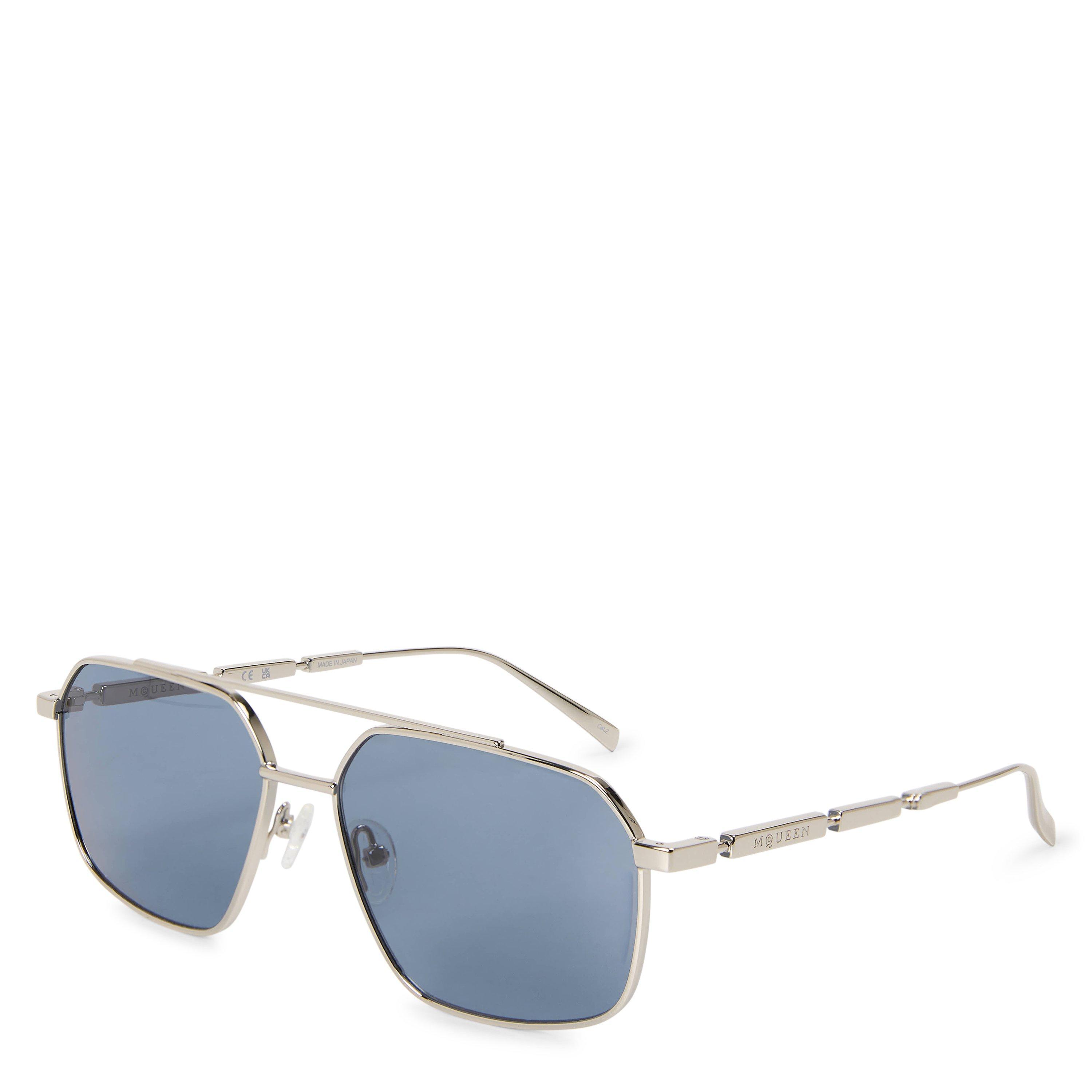 Alexander McQueen Men's Aviator Sunglasses - Silver