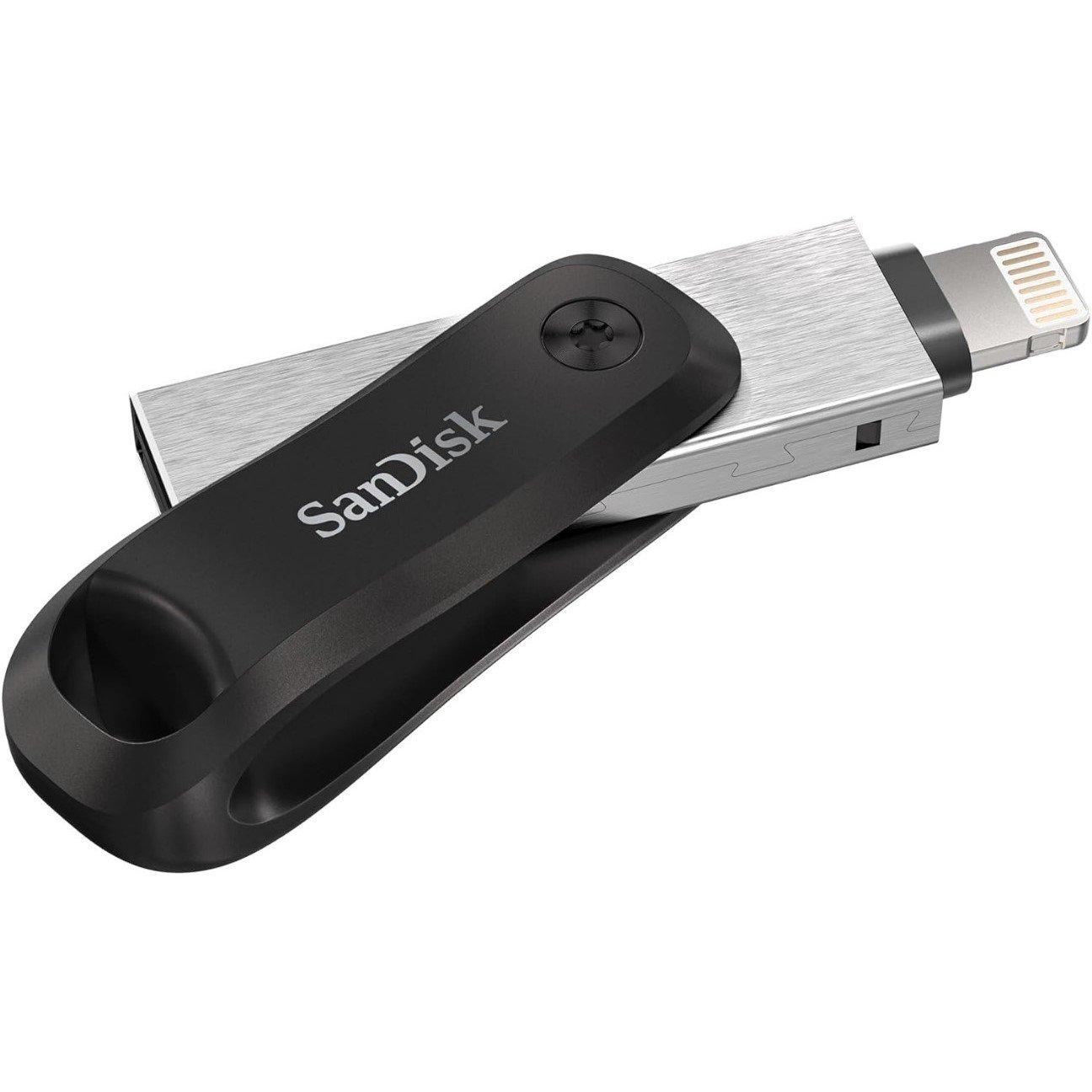 Black - SanDisk - Go Flash Drive 128GB drive for iPhone iPad PC Mac iPhone Lightning & USB 3. connectors - 3