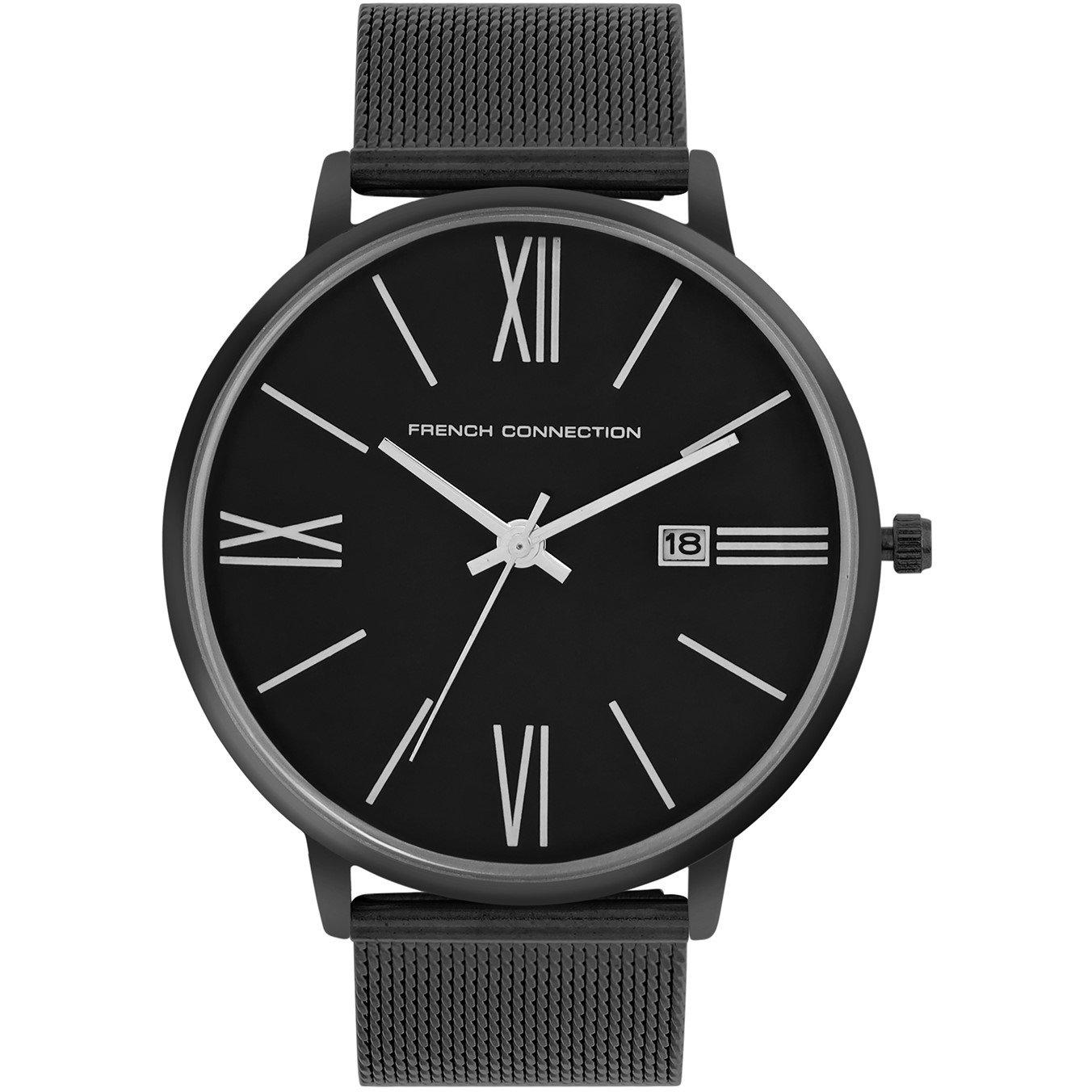 Nero - French Connection - Connection Heritage BLACK Round Analog Watch for Men - 1