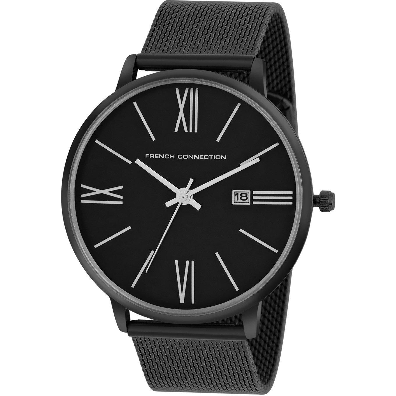 Nero - French Connection - Connection Heritage BLACK Round Analog Watch for Men - 2