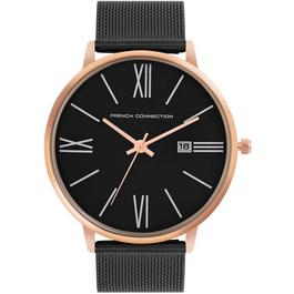 French Connection Connection Heritage BLACK Round Analog Watch for Men