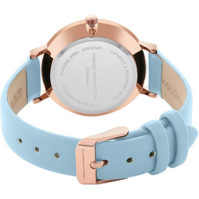 Sky Blue - French Connection - Connection Analog Blue Dial Watch For Women - 3
