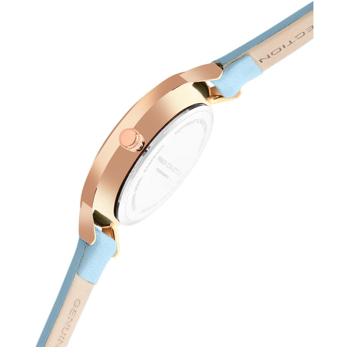 Sky Blue - French Connection - Connection Analog Blue Dial Watch For Women - 4